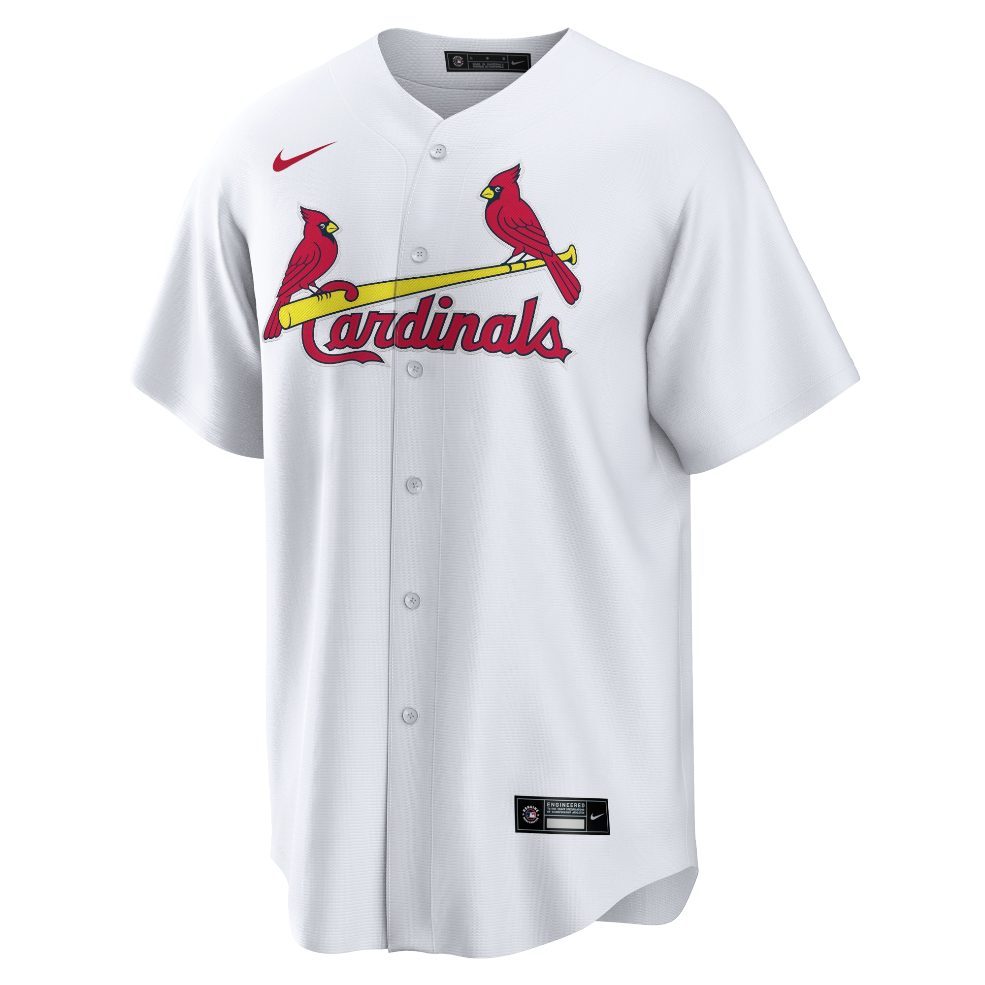 Alternative view of Men's St. Louis Cardinals White Home Team Jersey 