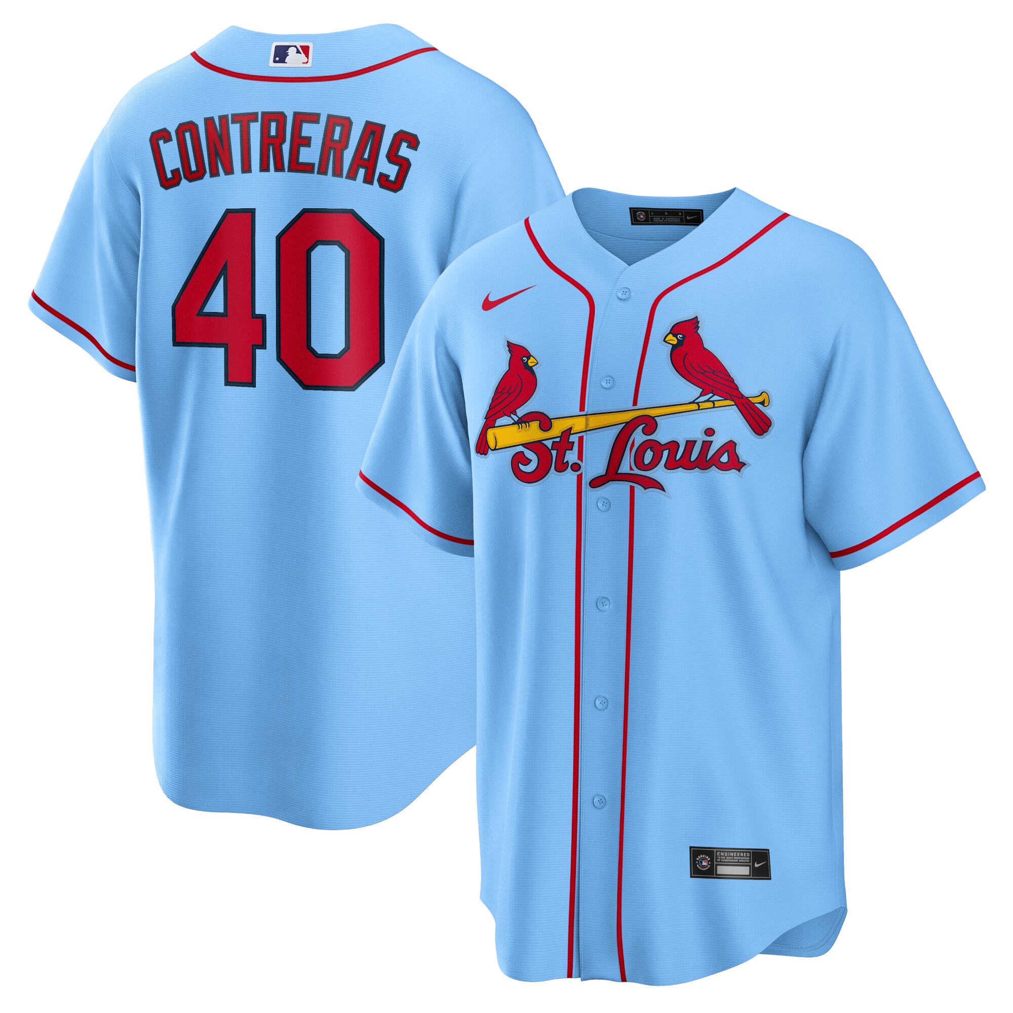 Men's St. Louis Cardinals Willson Contreras Light Blue Alternate Jersey 