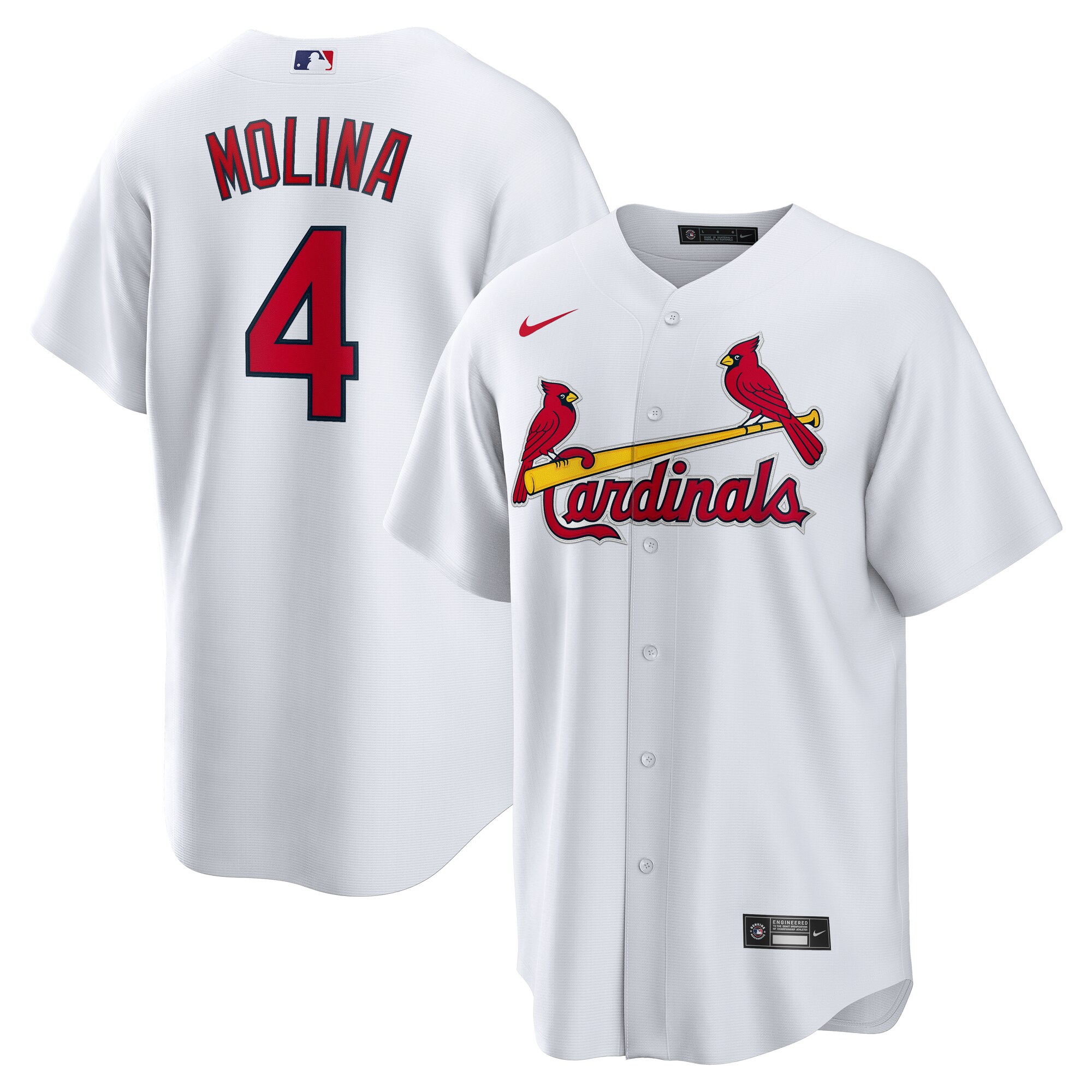 Men's St. Louis Cardinals Yadier Molina White Home Retired Player Jersey 