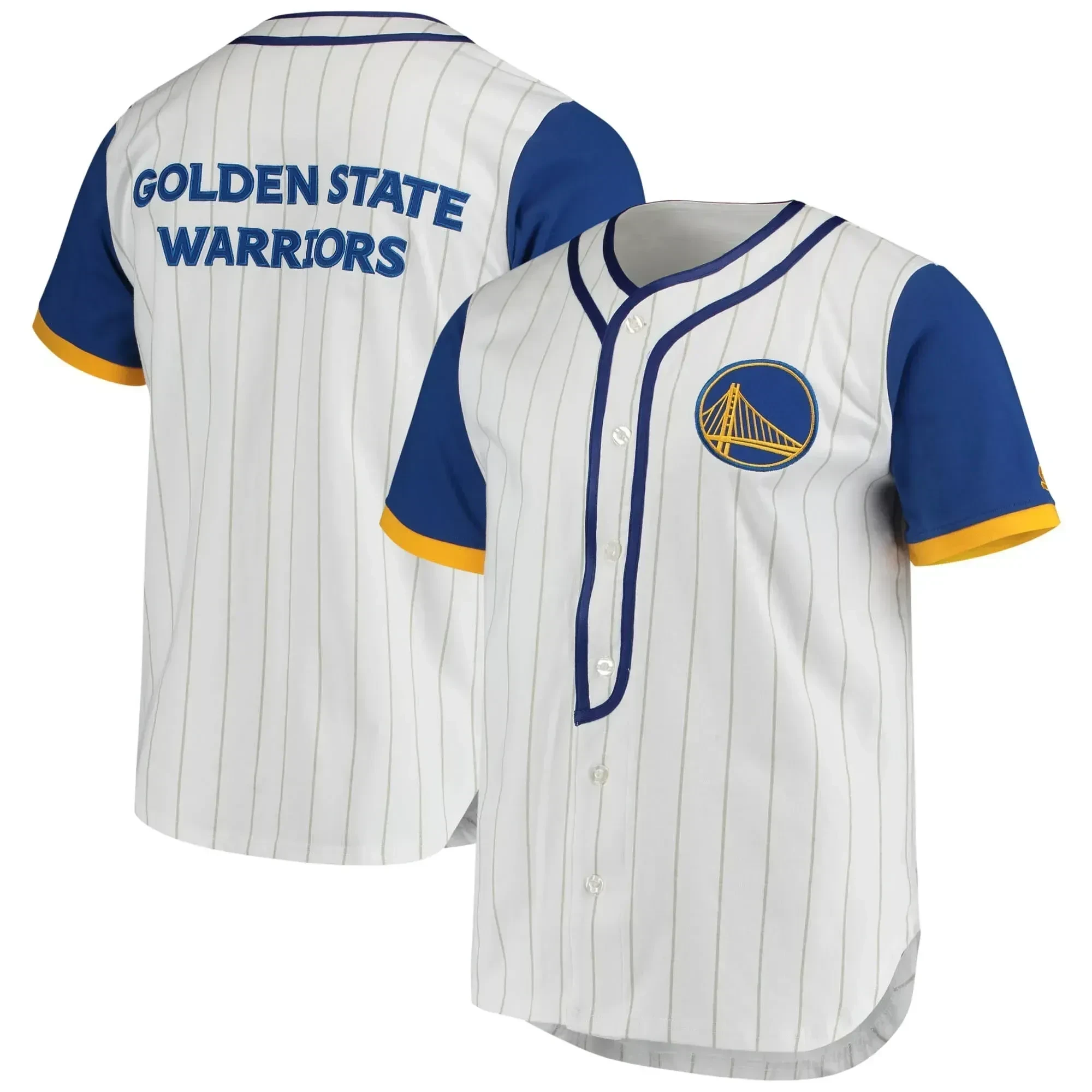 Men's Starter White Golden State Warriors Scout Baseball Fashion Jersey - JS833 