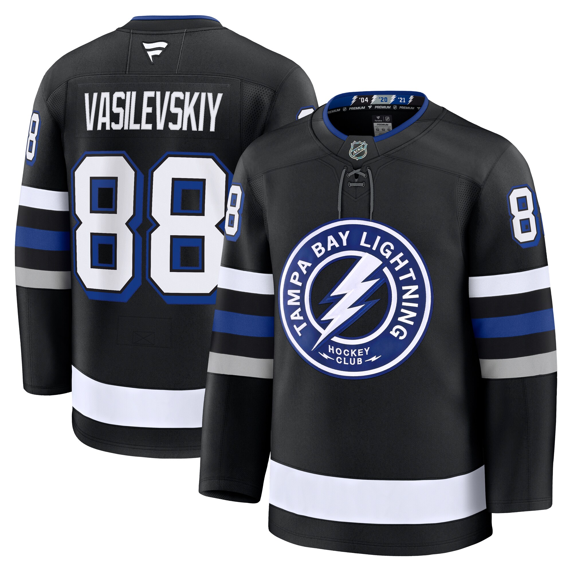 Men's Tampa Bay Lightning Andrei Vasilevskiy Black Alternate Premium Jersey - JS940 