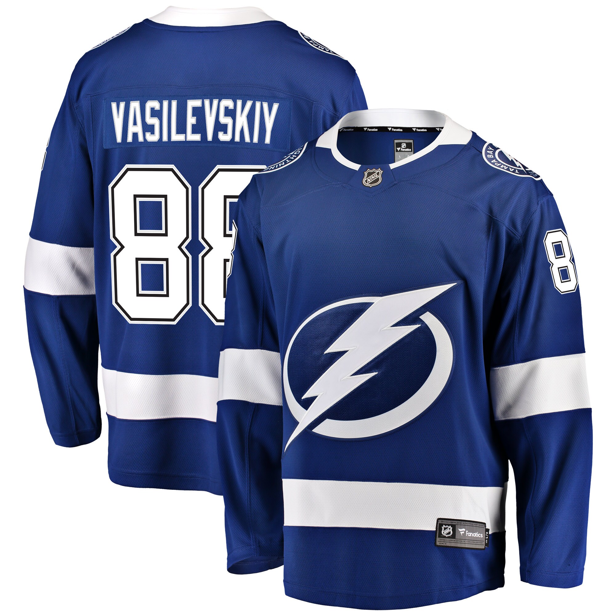 Men's Tampa Bay Lightning Andrei Vasilevskiy Blue Home Breakaway Player Jersey - JS253 