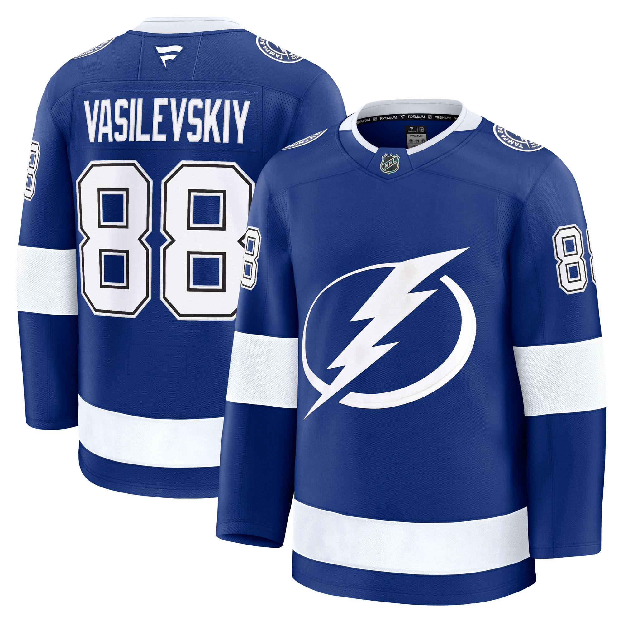 Men's Tampa Bay Lightning Andrei Vasilevskiy Blue Home Premium Jersey - JS249 