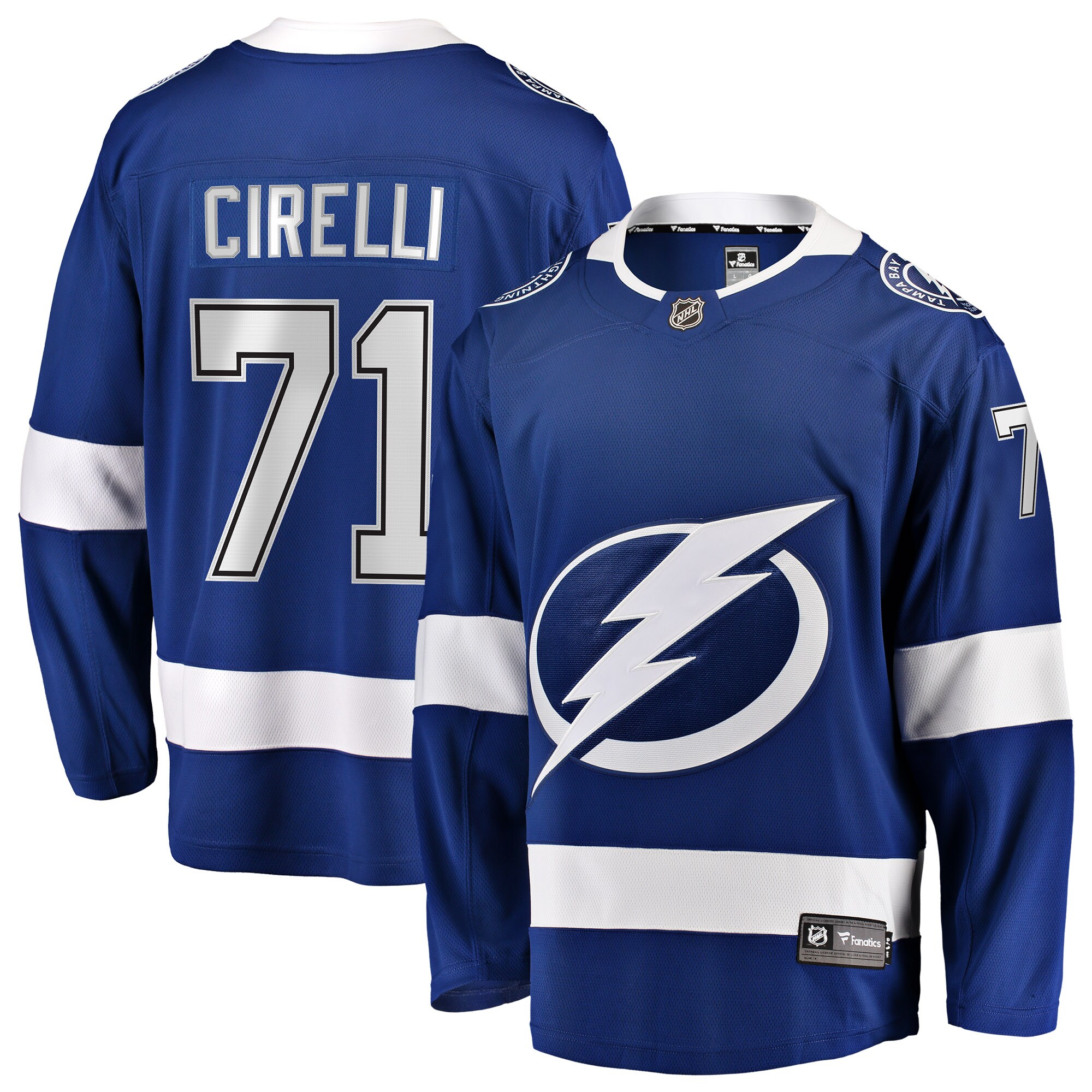 Men's Tampa Bay Lightning Anthony Cirelli Blue Home Breakaway Player Jersey - JS632 