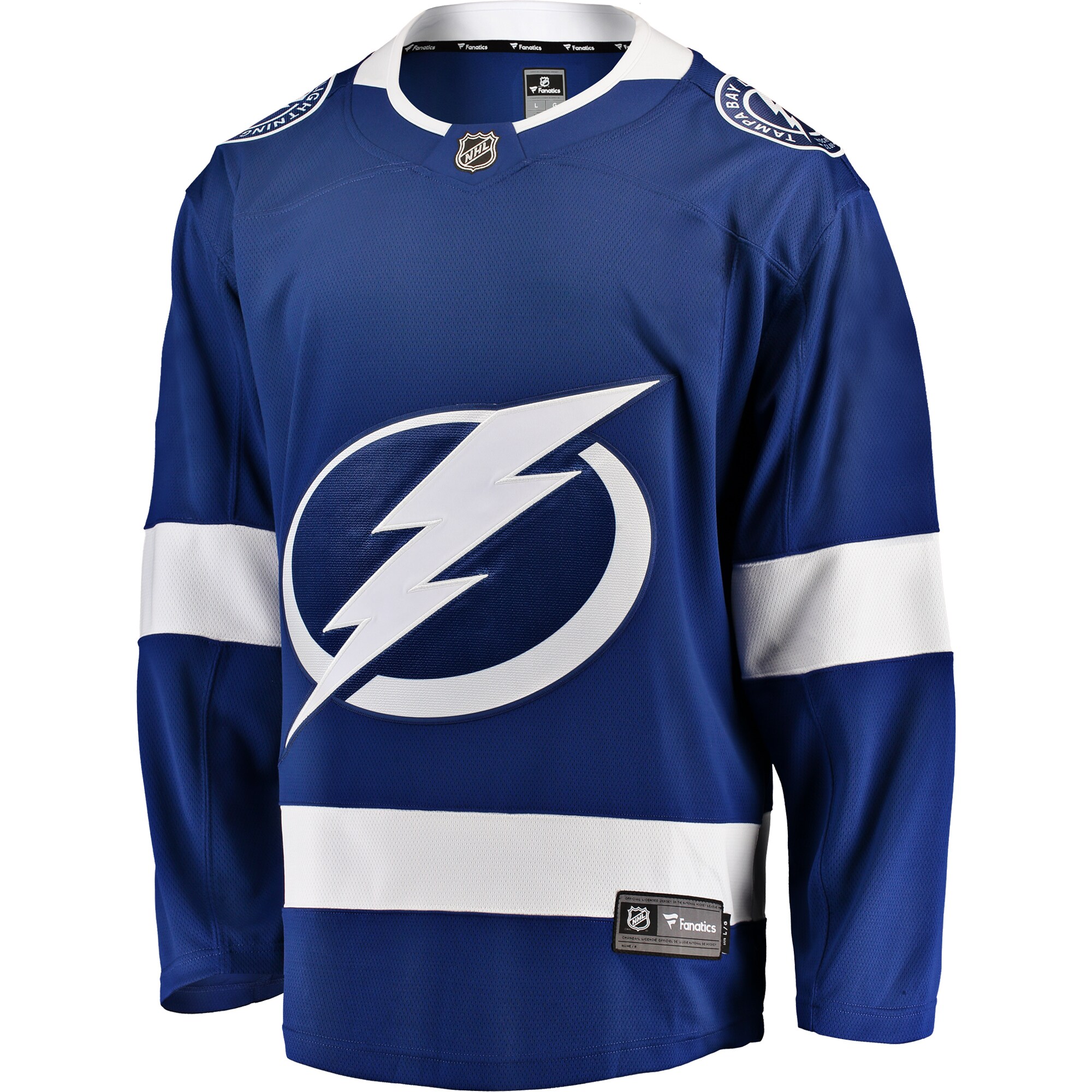 Alternative view of Men's Tampa Bay Lightning Blue Breakaway Home Jersey - JS159 
