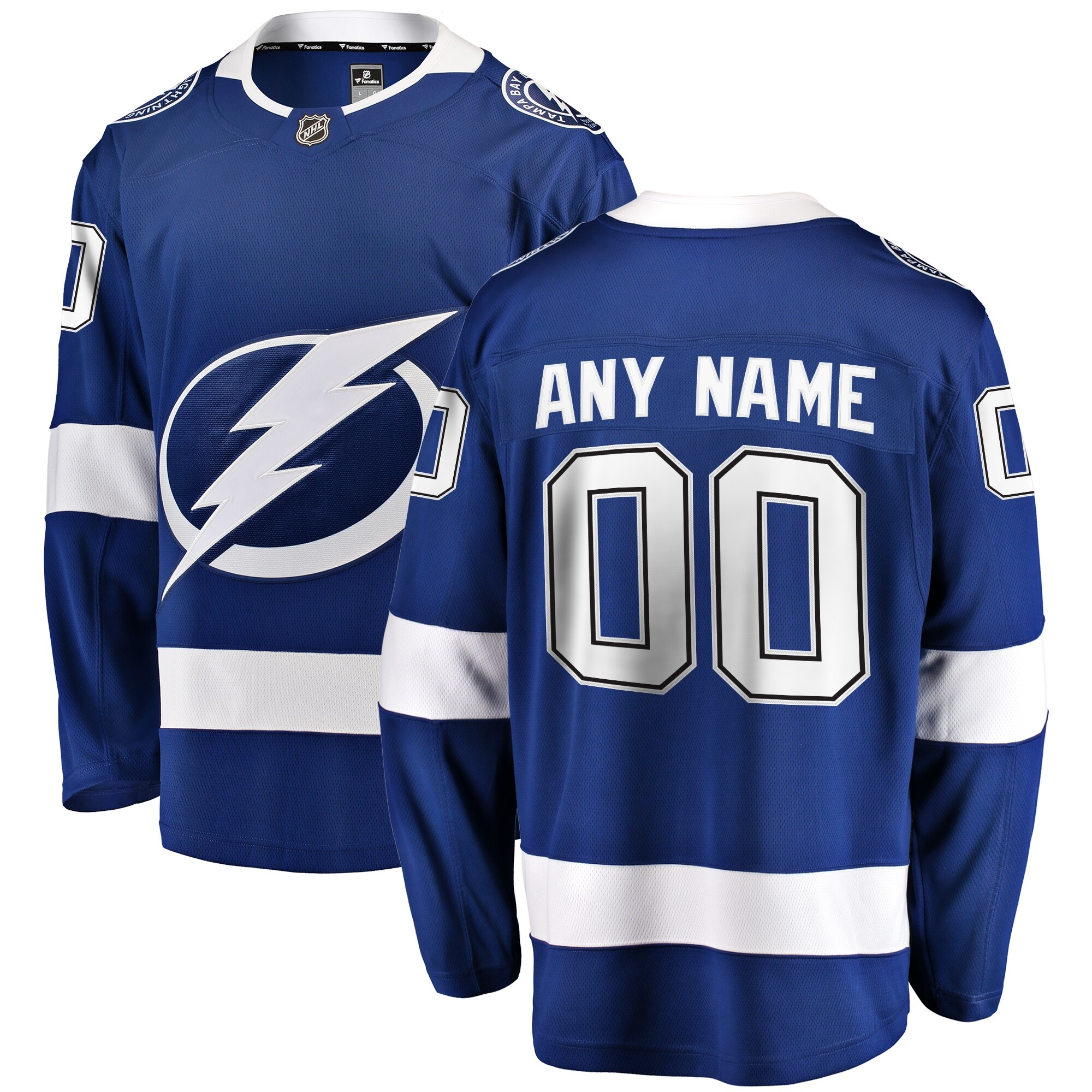 Men's Tampa Bay Lightning Blue Home Breakaway Custom Jersey - JS949 