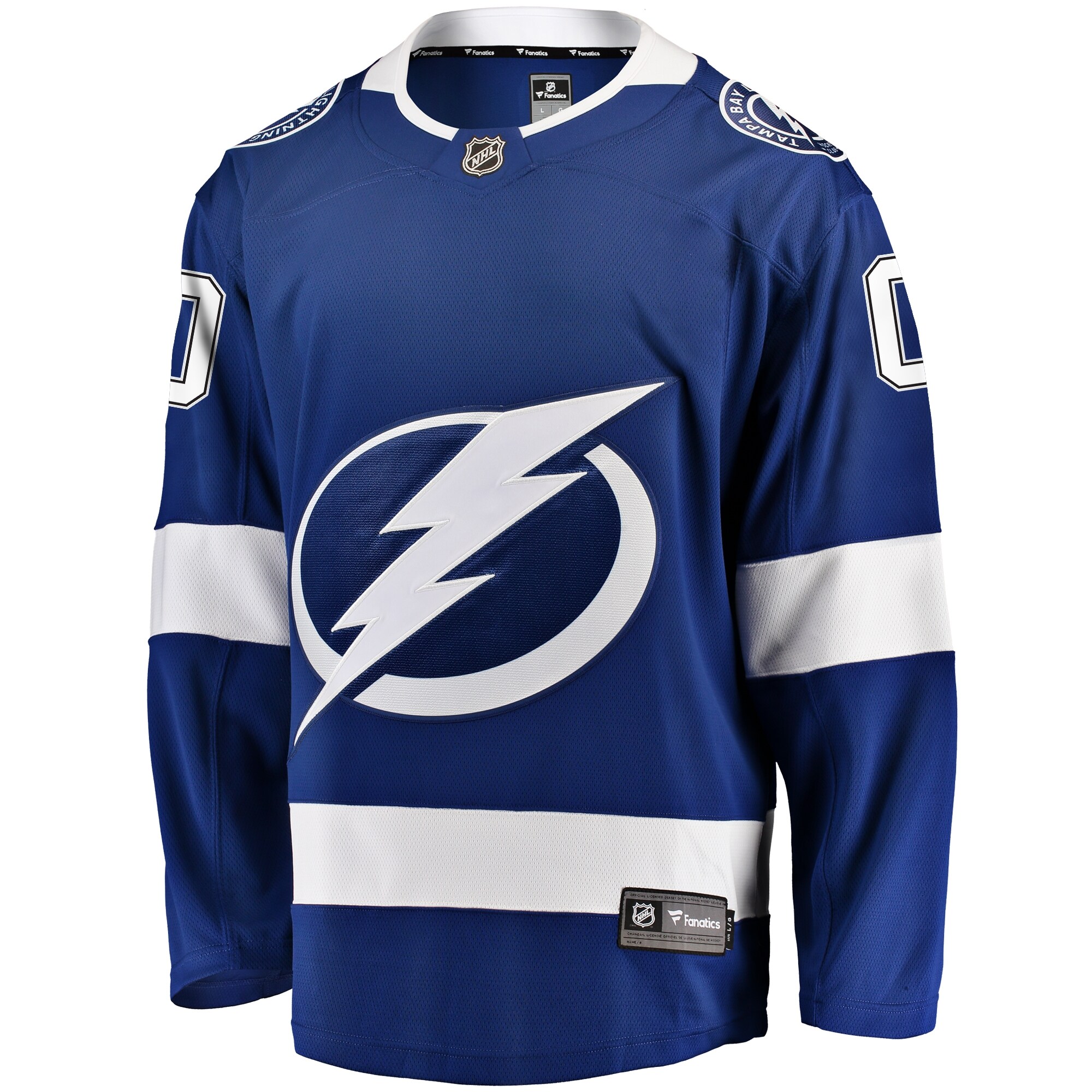 Alternative view of Men's Tampa Bay Lightning Blue Home Breakaway Custom Jersey - JS949 