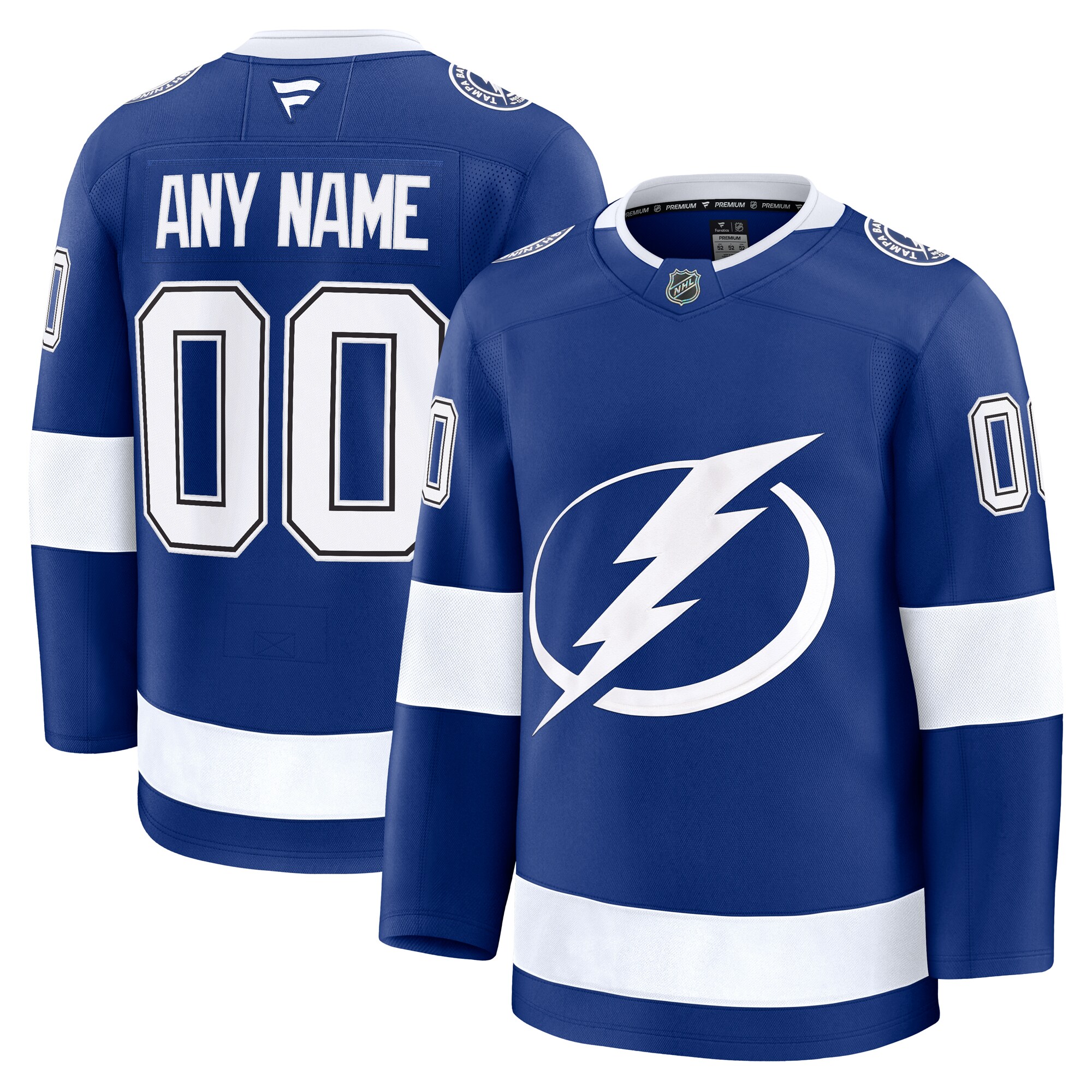 Men's Tampa Bay Lightning Blue Home Premium Custom Jersey - JS132 