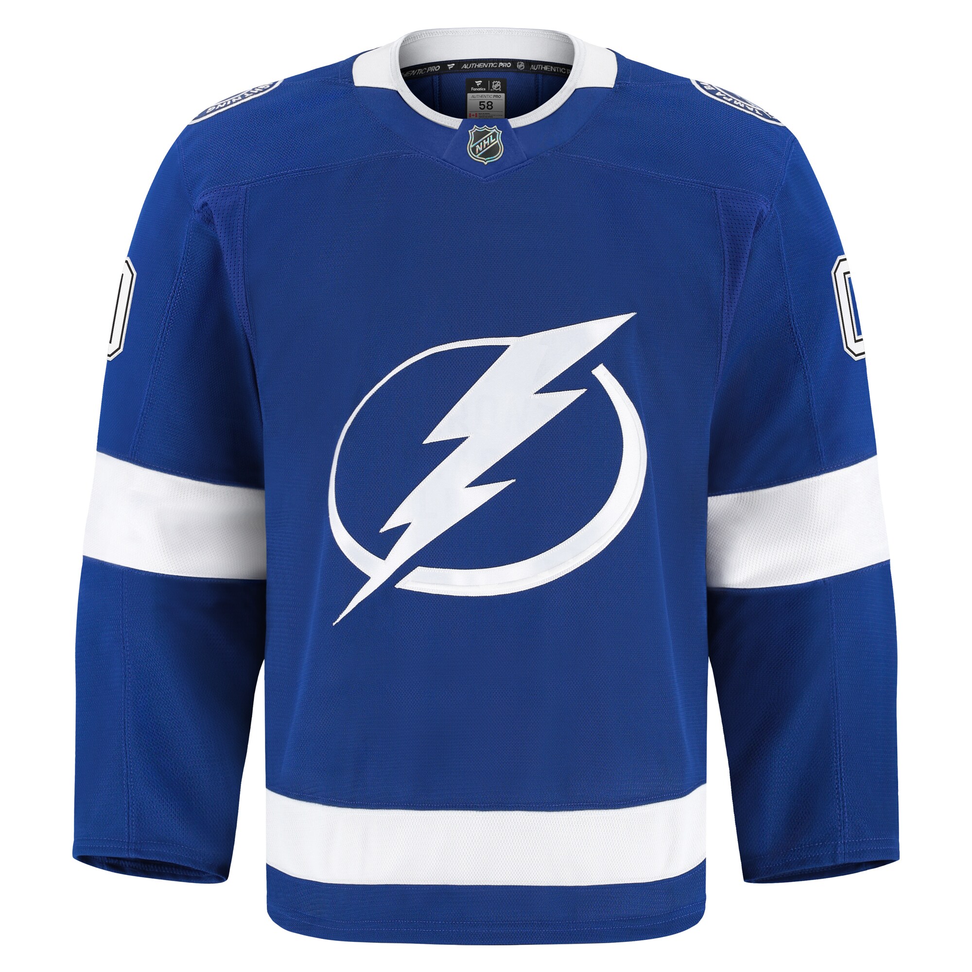 Alternative view of Men's Tampa Bay Lightning Blue Home Pro Custom Jersey - JS219 