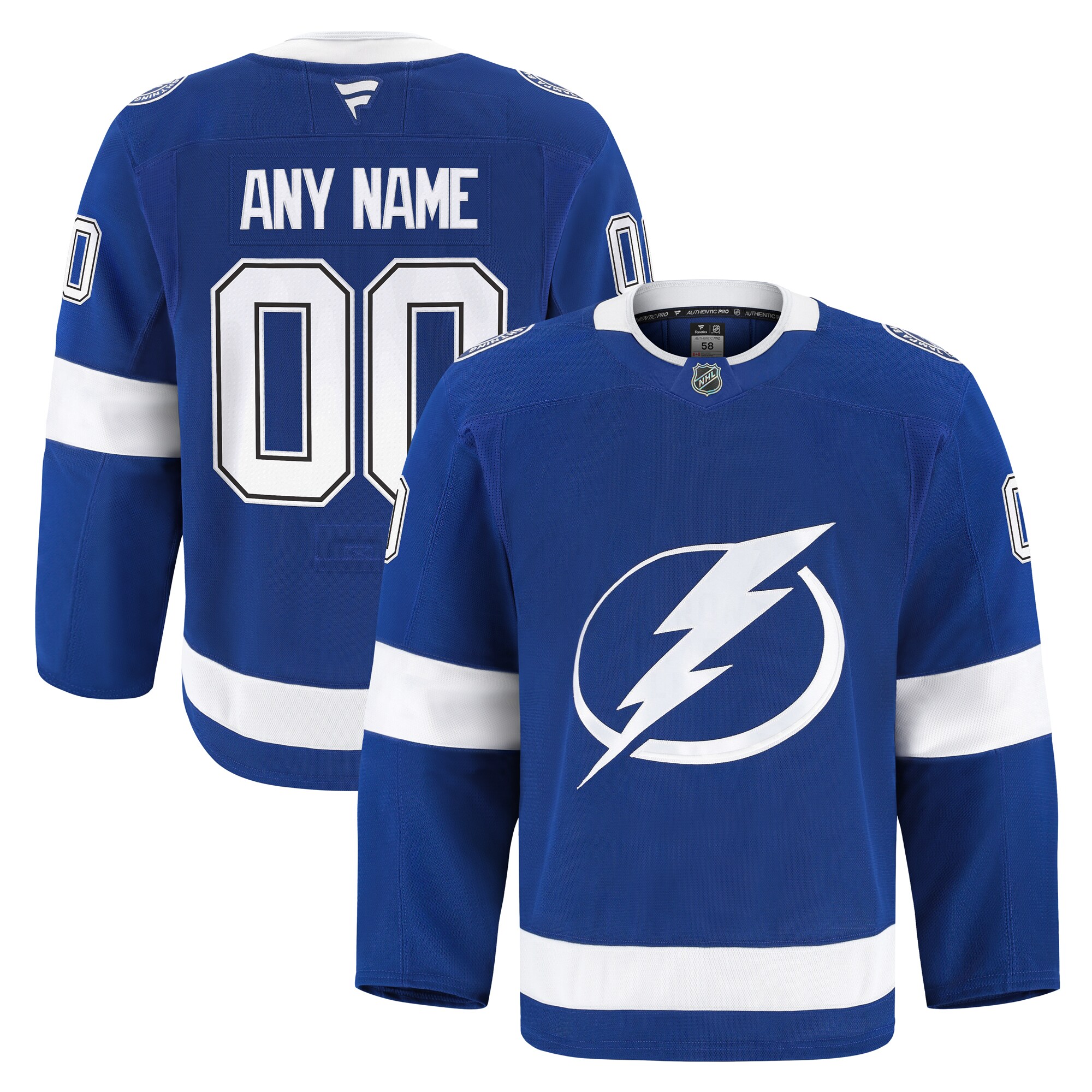 Men's Tampa Bay Lightning Blue Home Pro Custom Jersey - JS219 