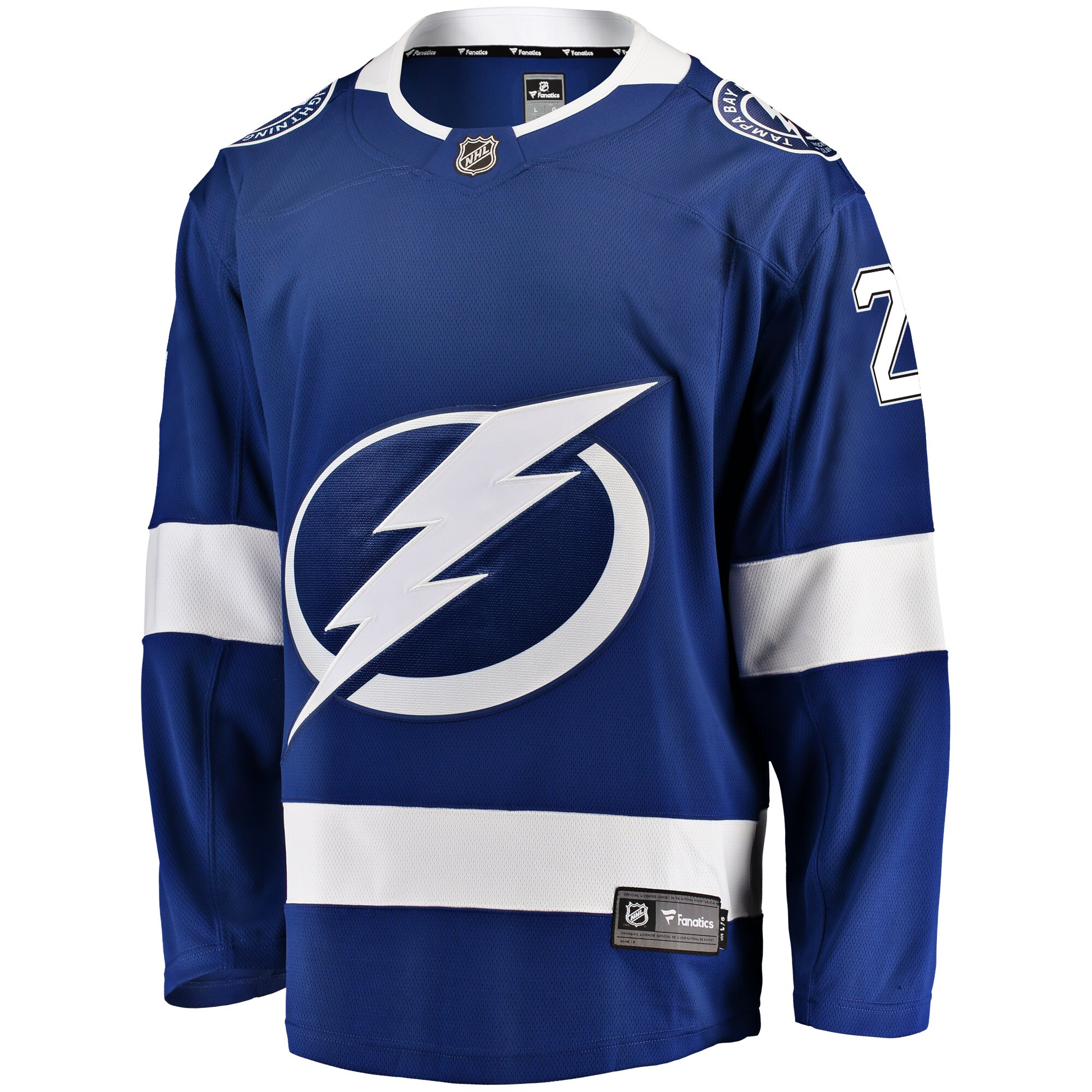 Alternative view of Men's Tampa Bay Lightning Brayden Point Blue Home Breakaway Player Jersey - JS833 