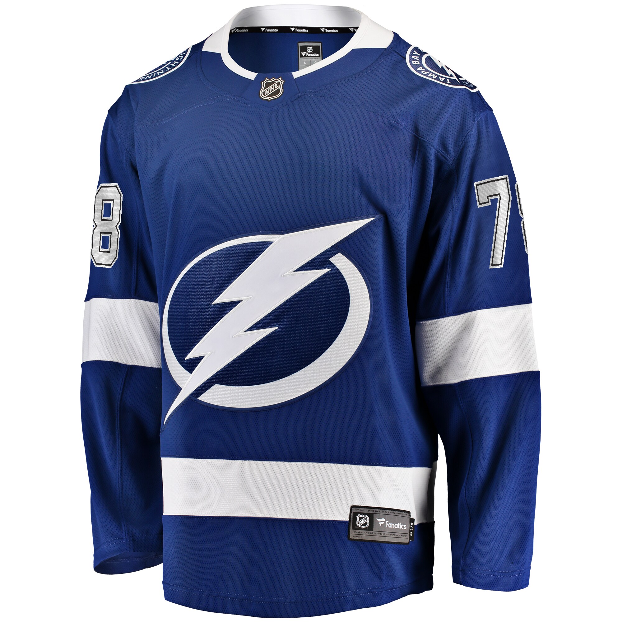 Alternative view of Men's Tampa Bay Lightning Emil Lilleberg Blue Home Premier Breakaway Player Jersey - JS218 
