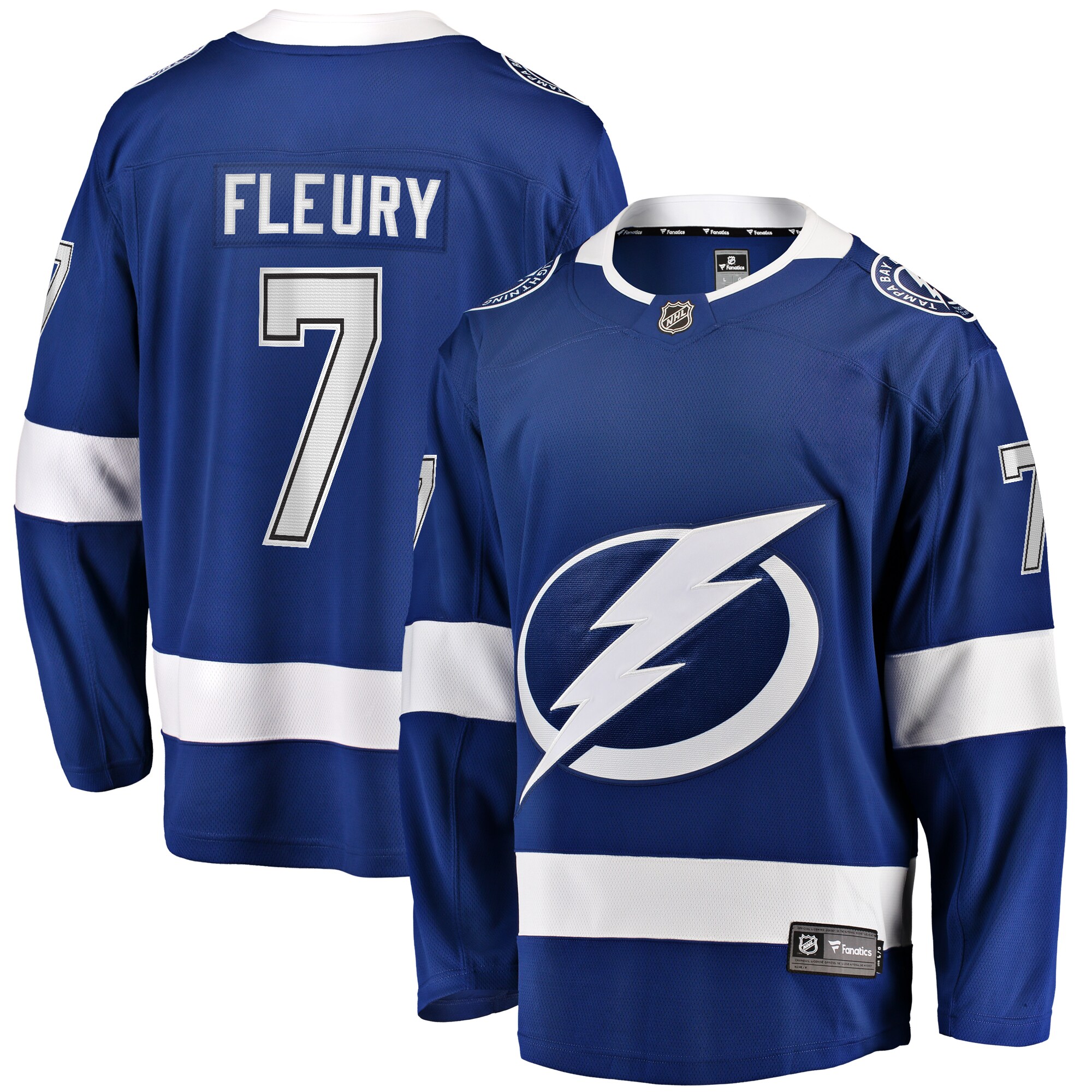 Men's Tampa Bay Lightning Haydn Fleury Blue Home Premier Breakaway Player Jersey - JS204 