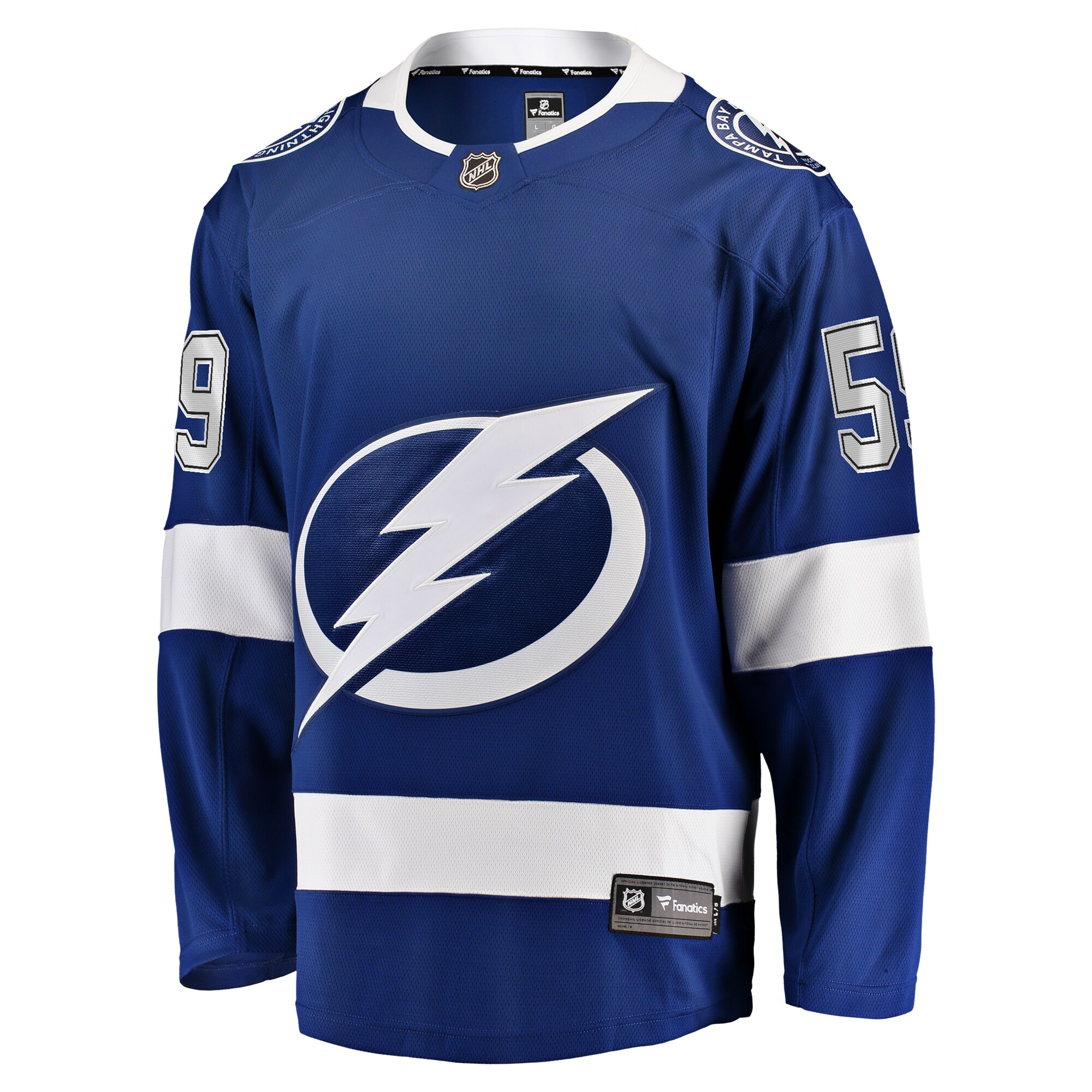 Alternative view of Men's Tampa Bay Lightning Jake Guentzel Blue Home Premier Breakaway Player Jersey - JS359 