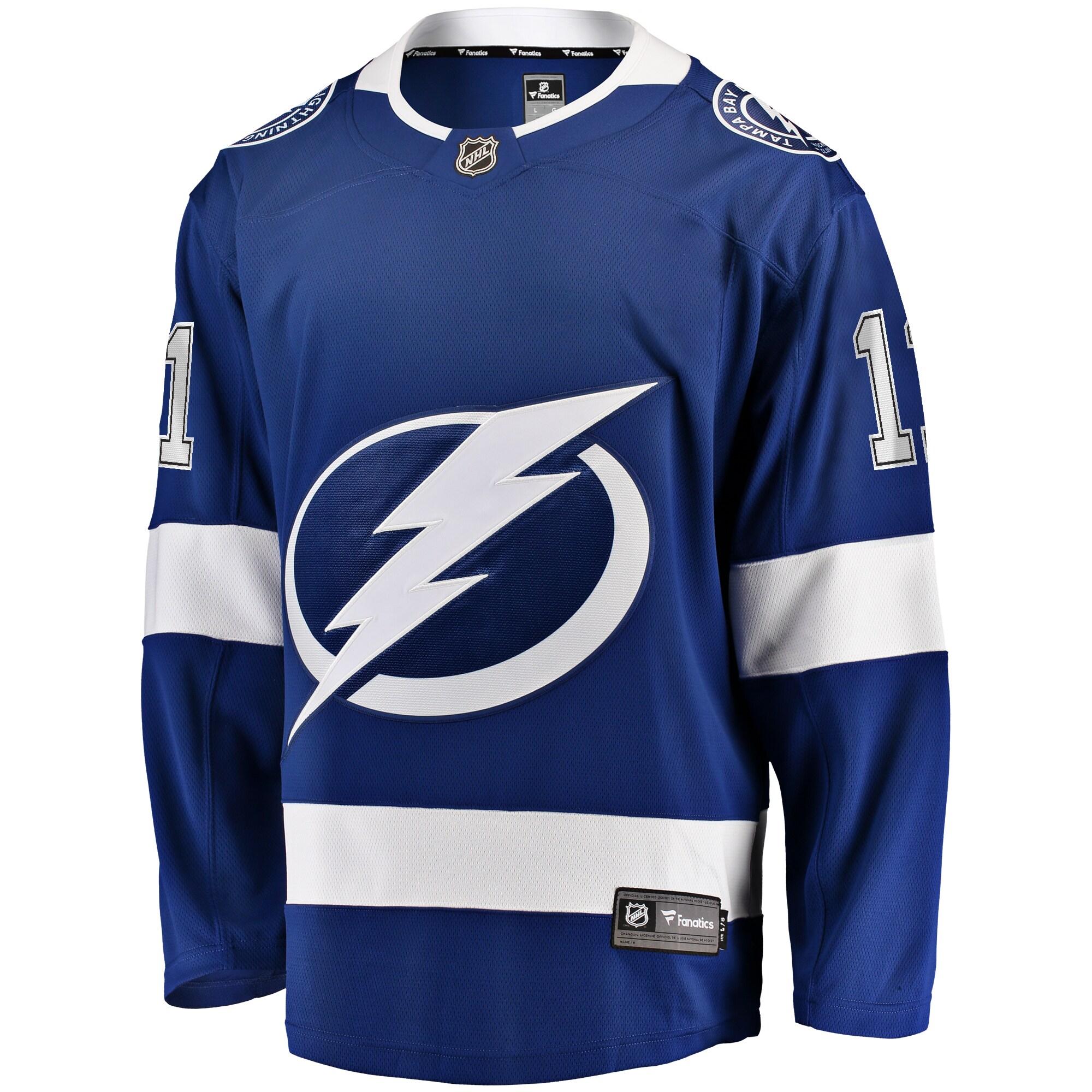 Alternative view of Men's Tampa Bay Lightning Luke Glendening Blue Home Breakaway Jersey - JS311 