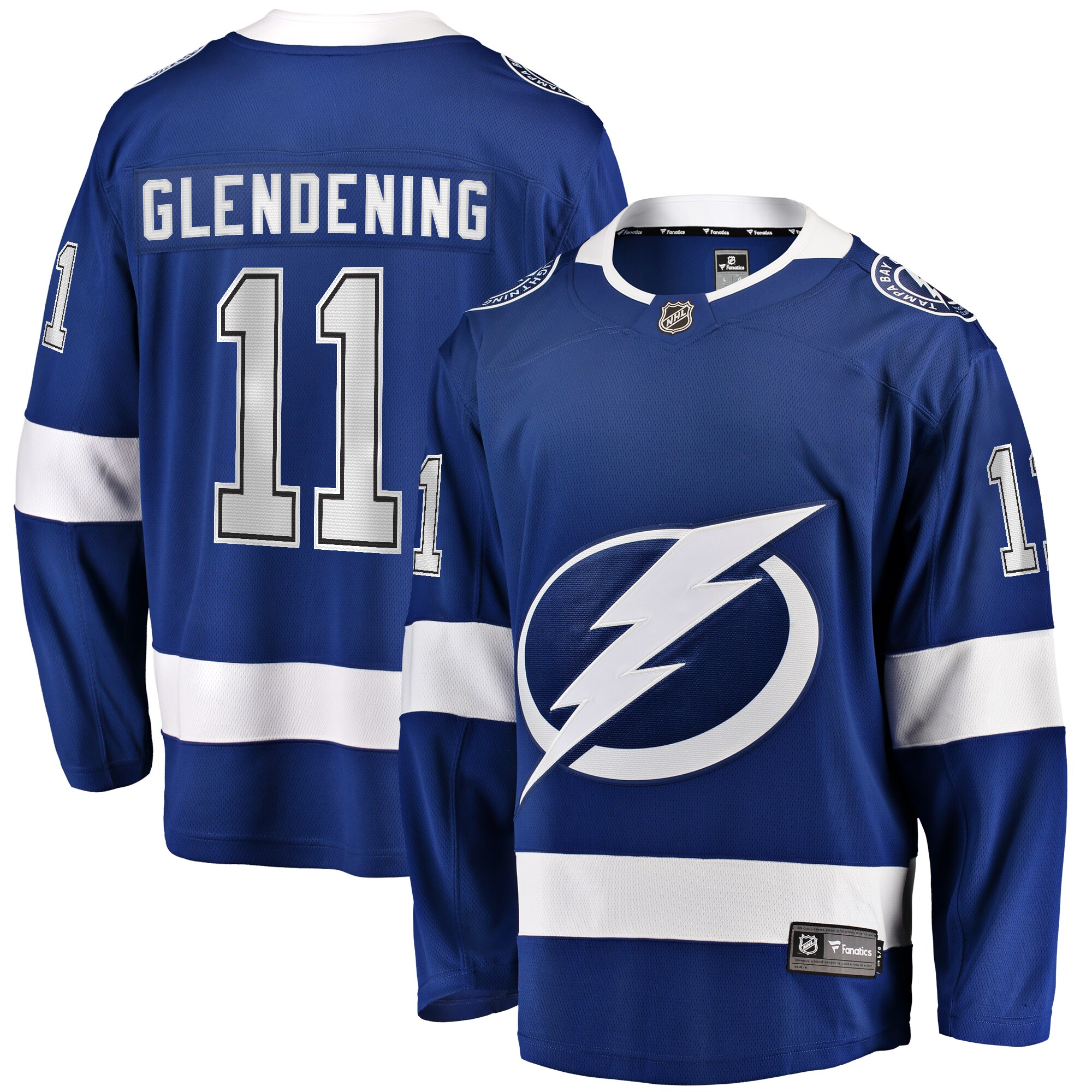 Men's Tampa Bay Lightning Luke Glendening Blue Home Breakaway Jersey - JS311 