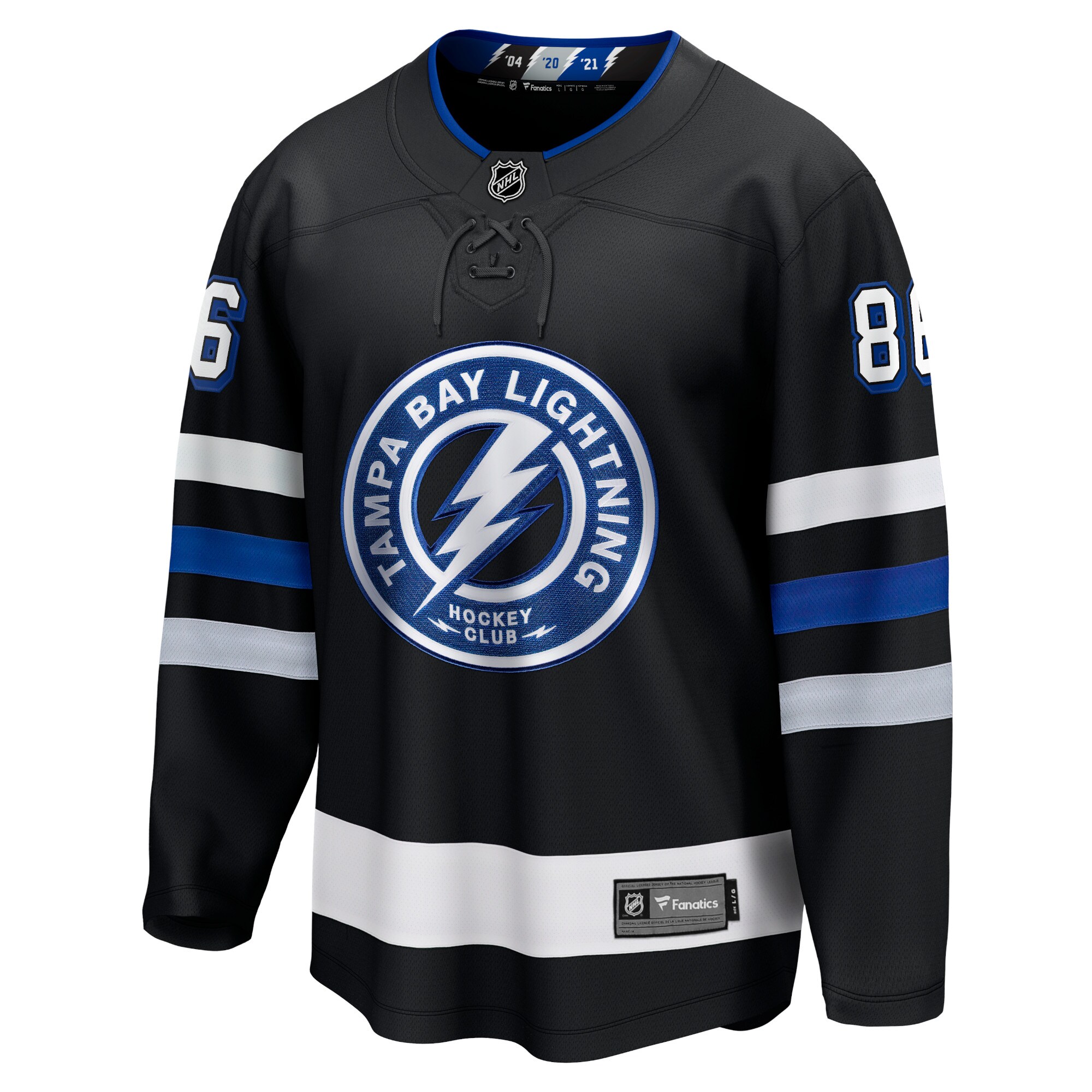 Alternative view of Men's Tampa Bay Lightning Nikita Kucherov Black Alternate Premier Breakaway Player Jersey - JS386 