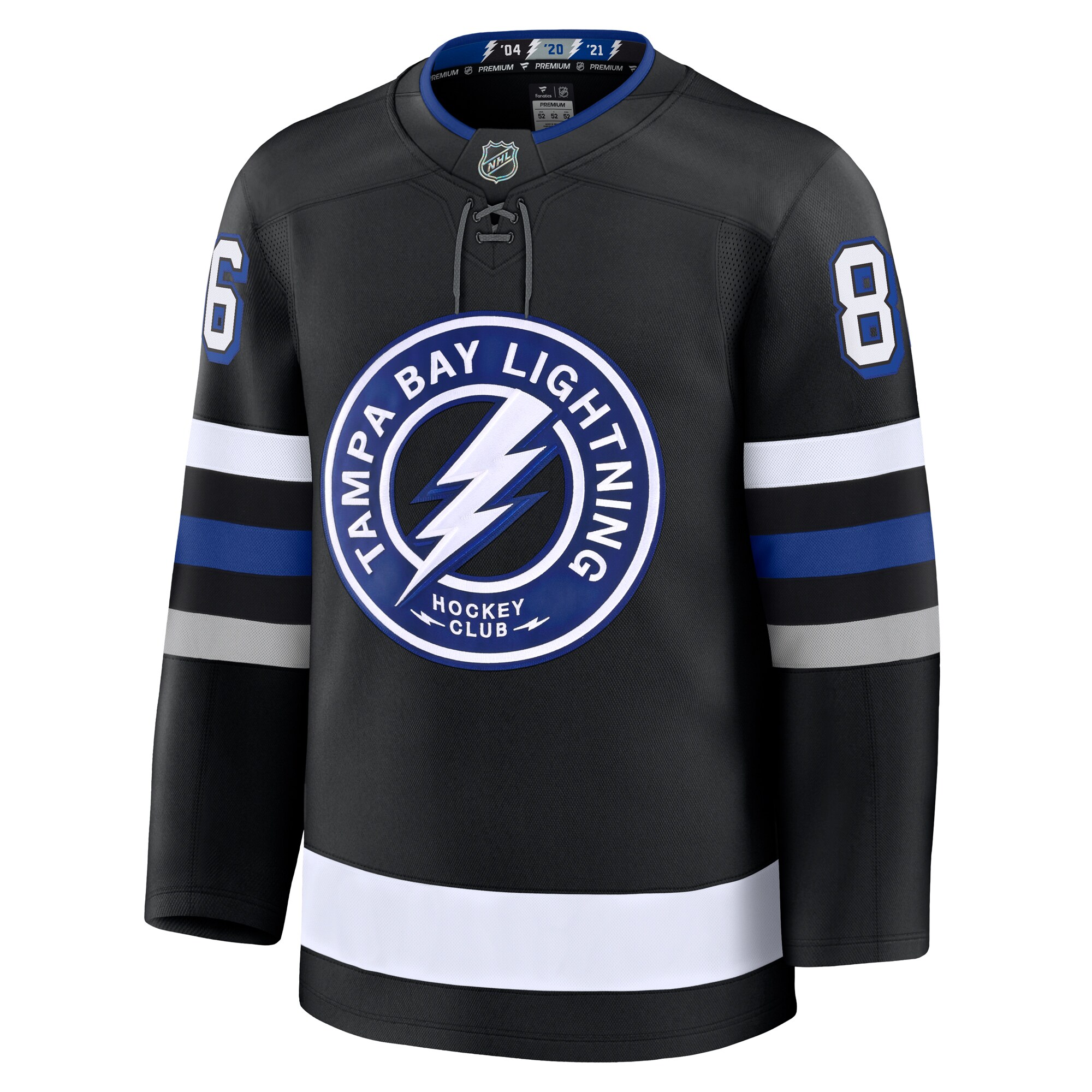 Alternative view of Men's Tampa Bay Lightning Nikita Kucherov Black Alternate Premium Jersey - JS116 