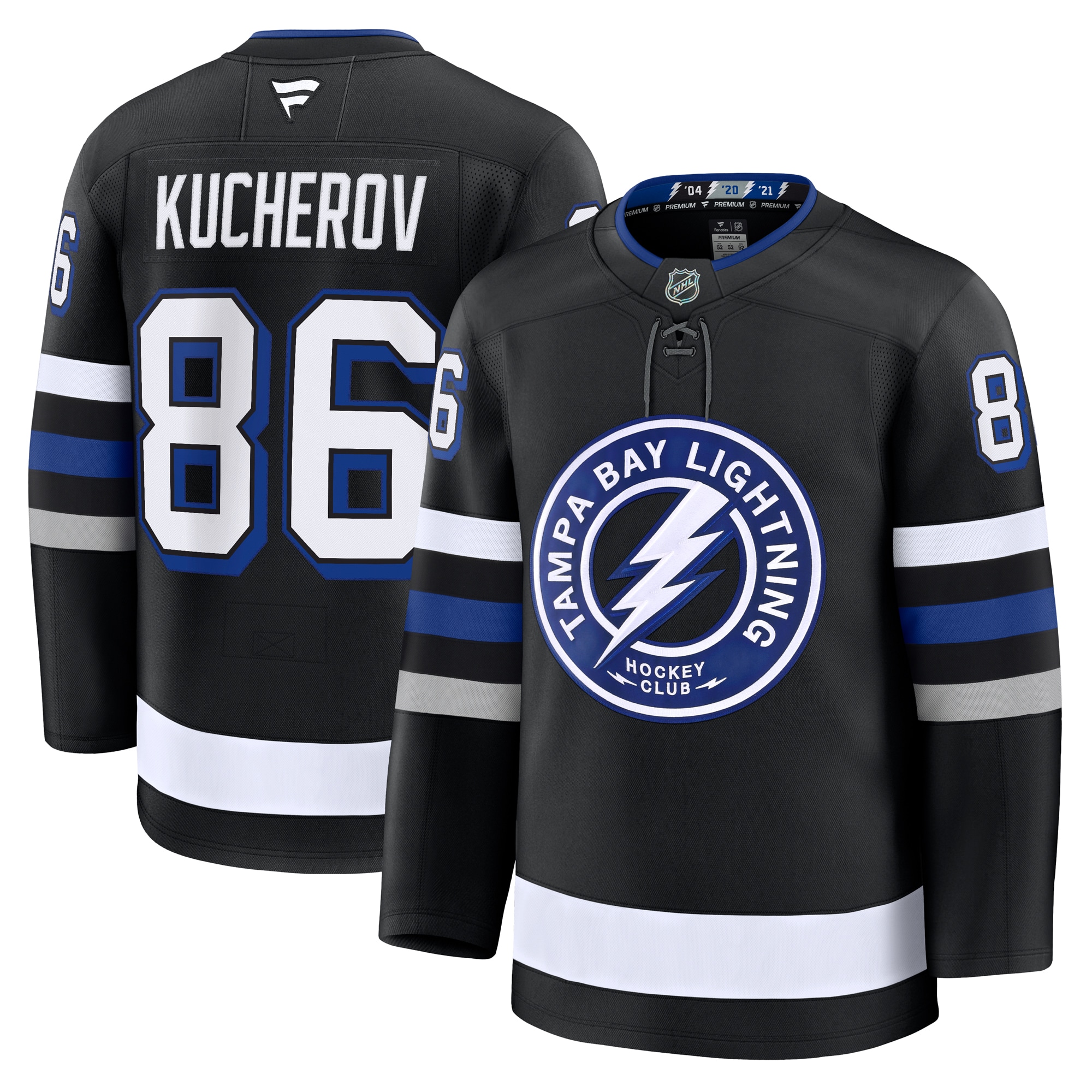 Men's Tampa Bay Lightning Nikita Kucherov Black Alternate Premium Jersey - JS116 