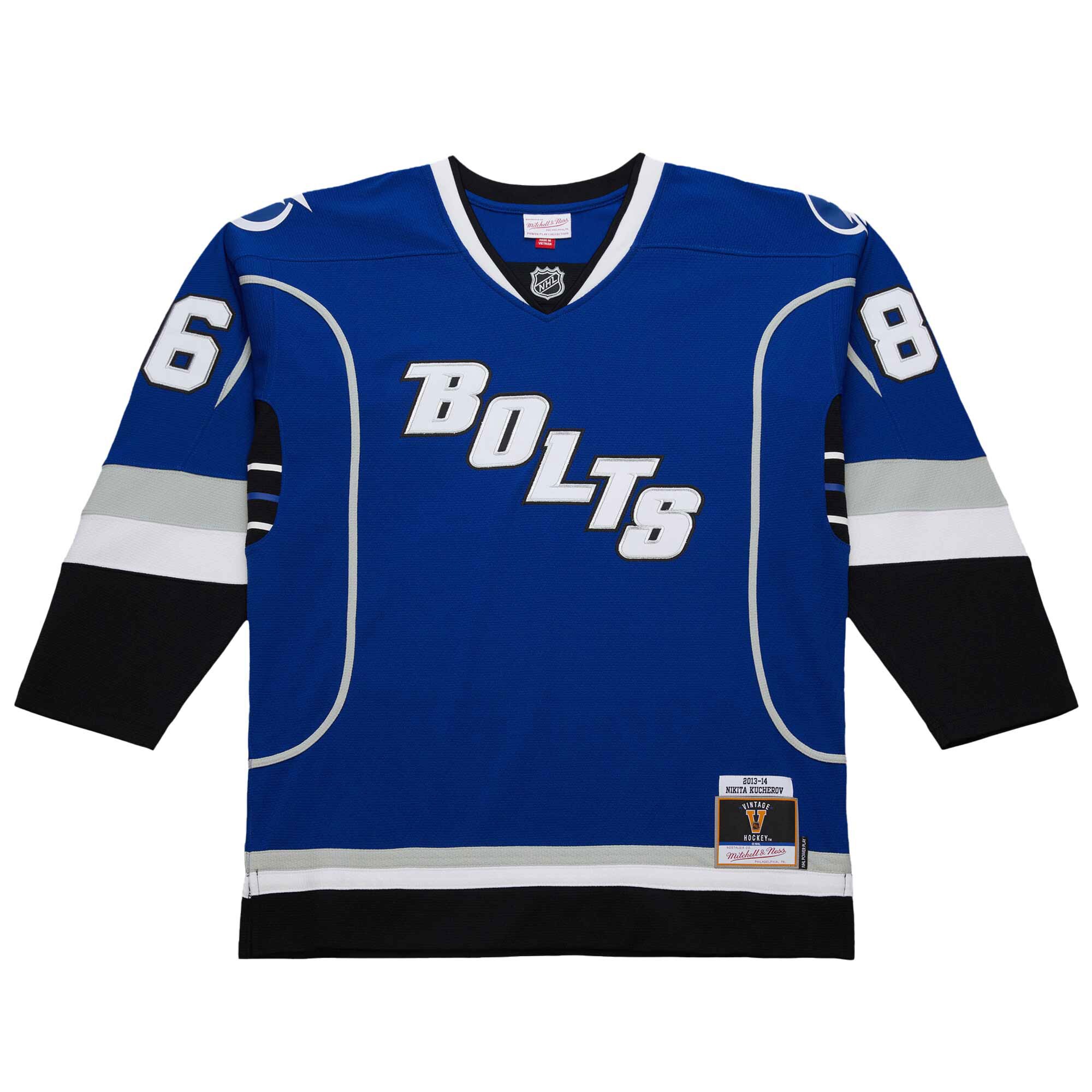 Alternative view of Men's Tampa Bay Lightning Nikita Kucherov Blue 2013-14 Power Play Jersey - JS877 