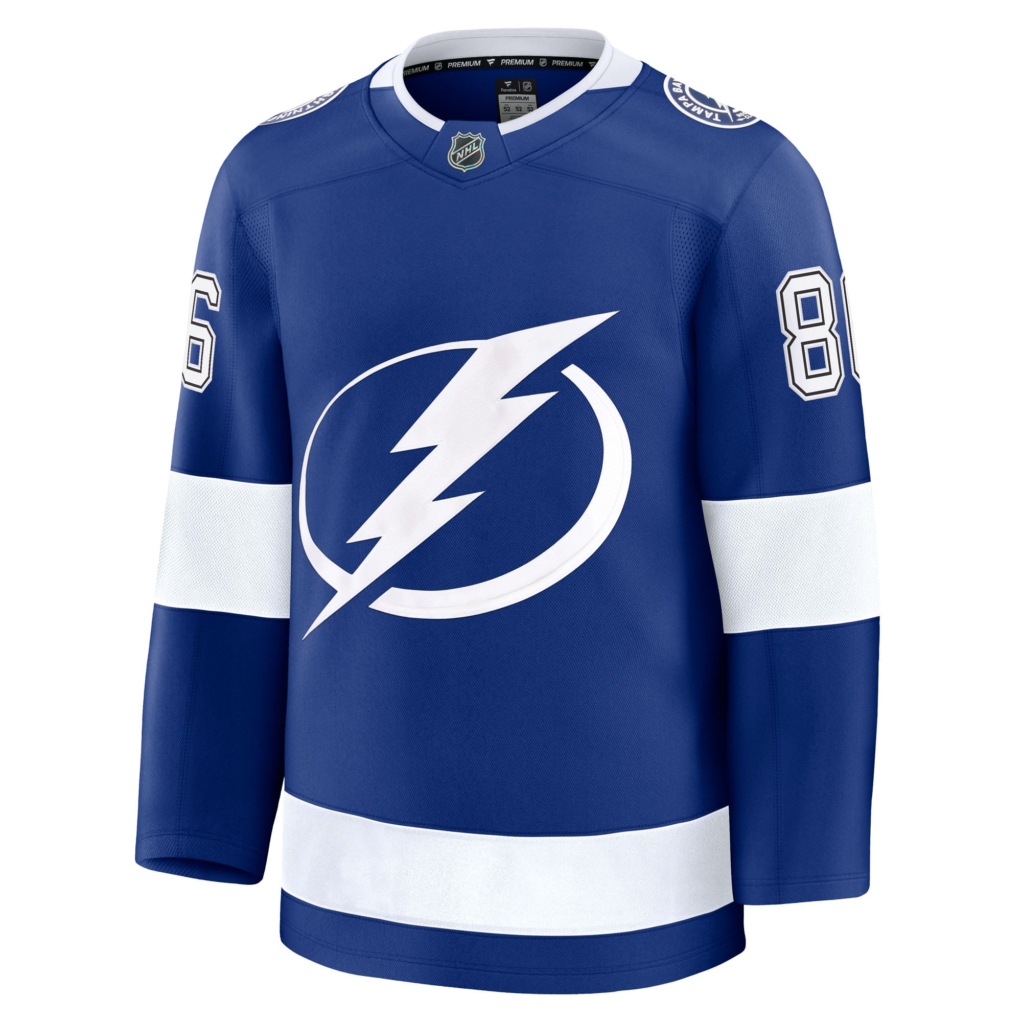 Alternative view of Men's Tampa Bay Lightning Nikita Kucherov Blue Home Premium Jersey - JS700 
