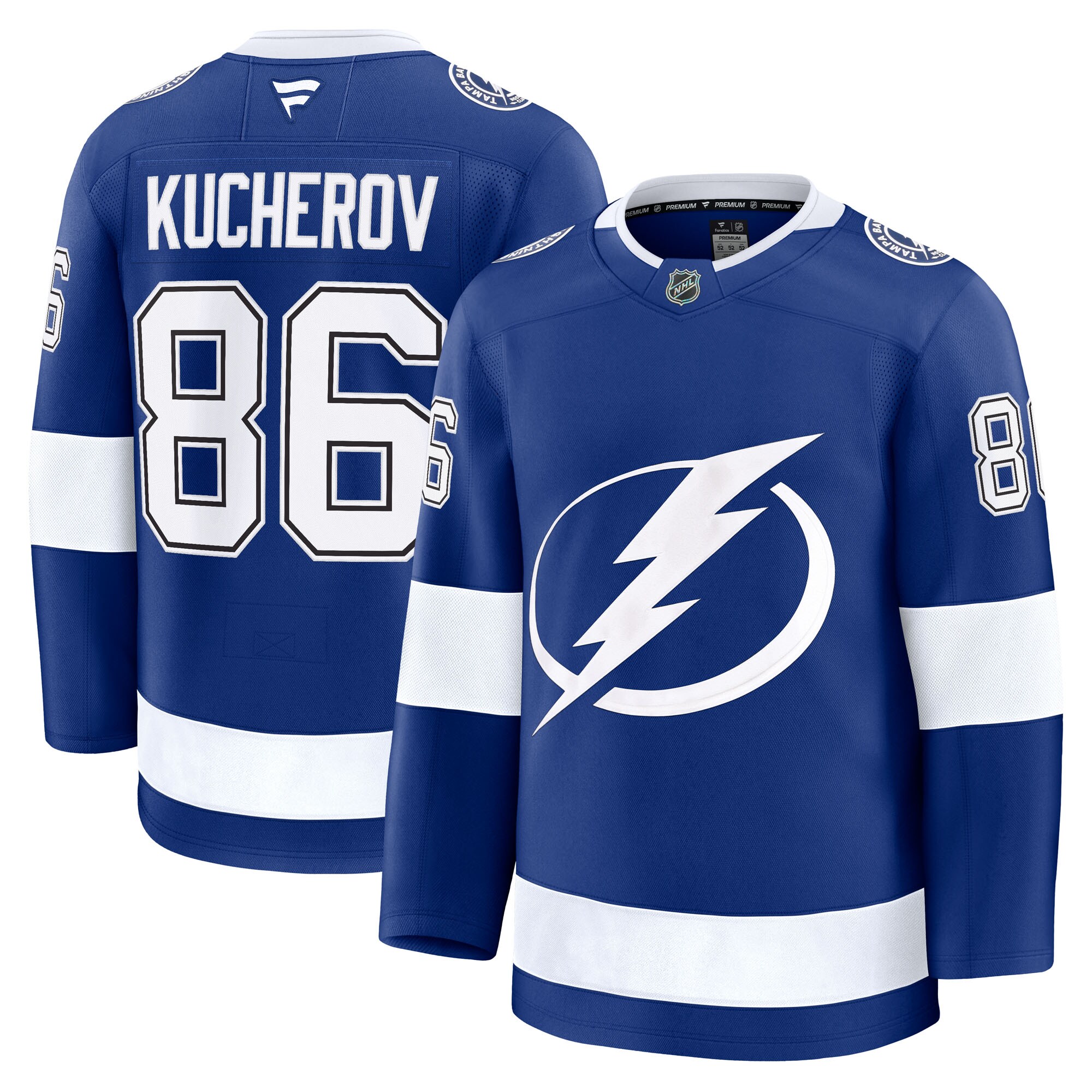 Men's Tampa Bay Lightning Nikita Kucherov Blue Home Premium Jersey - JS809 