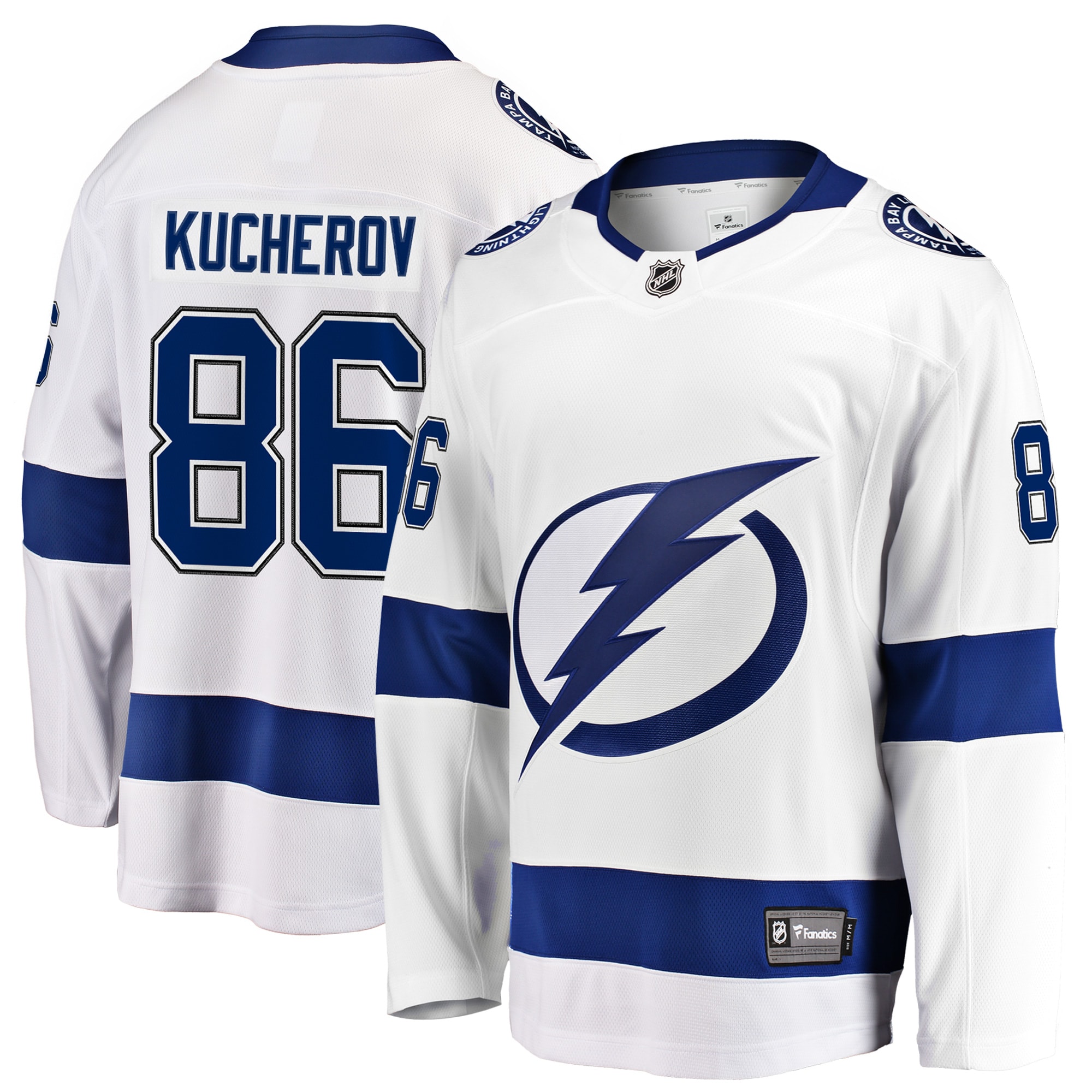 Men's Tampa Bay Lightning Nikita Kucherov White Away Premier Breakaway Player Jersey - JS902 