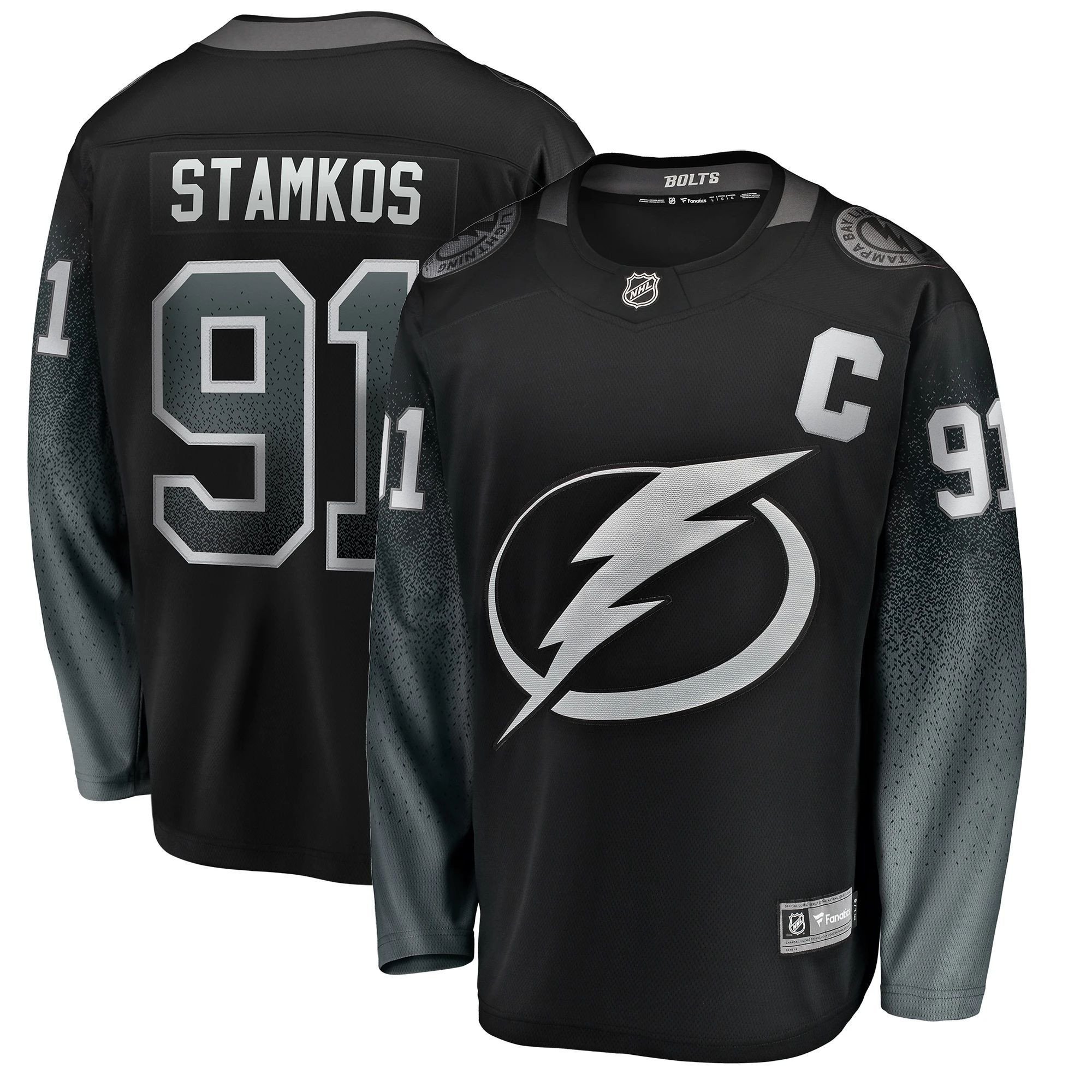 Men's Tampa Bay Lightning Steven Stamkos Black Alternate Breakaway Player Jersey - JS492 