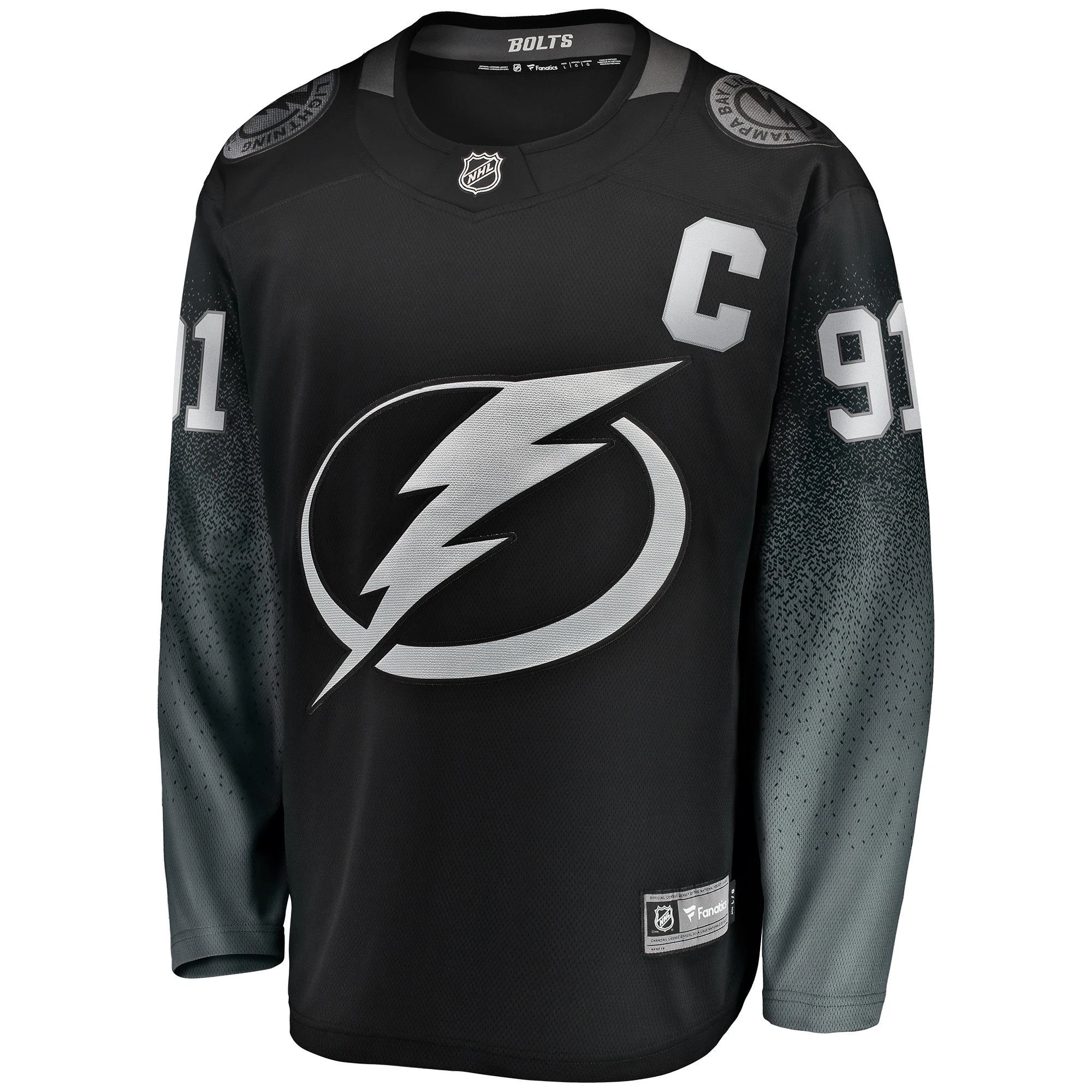 Alternative view of Men's Tampa Bay Lightning Steven Stamkos Black Alternate Breakaway Player Jersey - JS492 