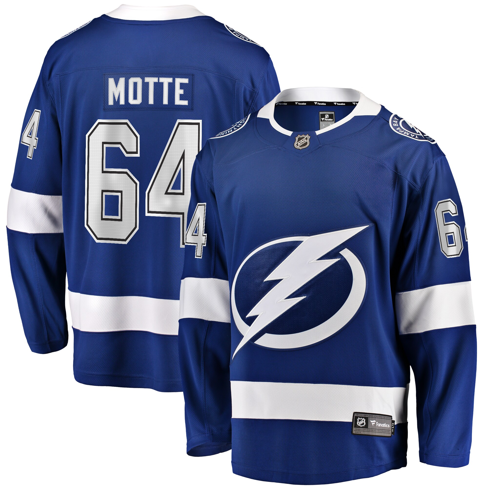 Men's Tampa Bay Lightning Tyler Motte Blue Home Premier Breakaway Player Jersey - JS864 