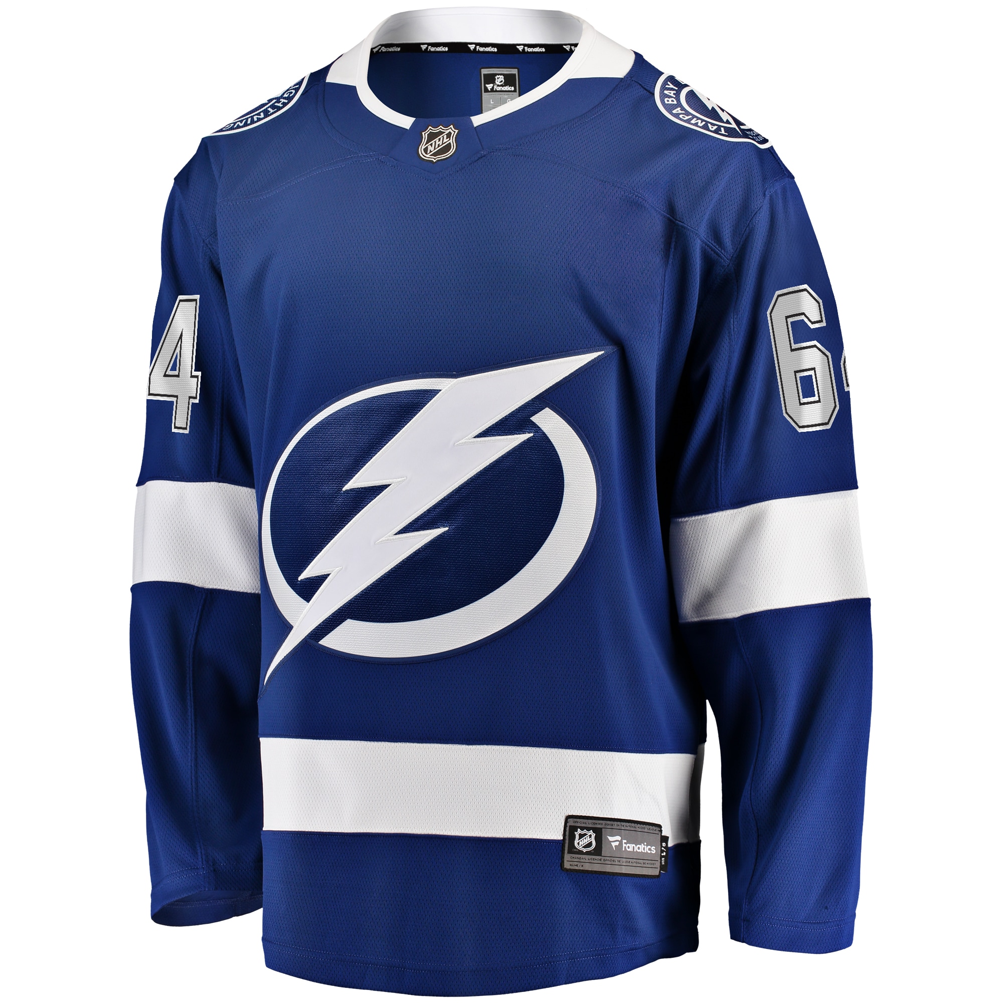 Alternative view of Men's Tampa Bay Lightning Tyler Motte Blue Home Premier Breakaway Player Jersey - JS864 