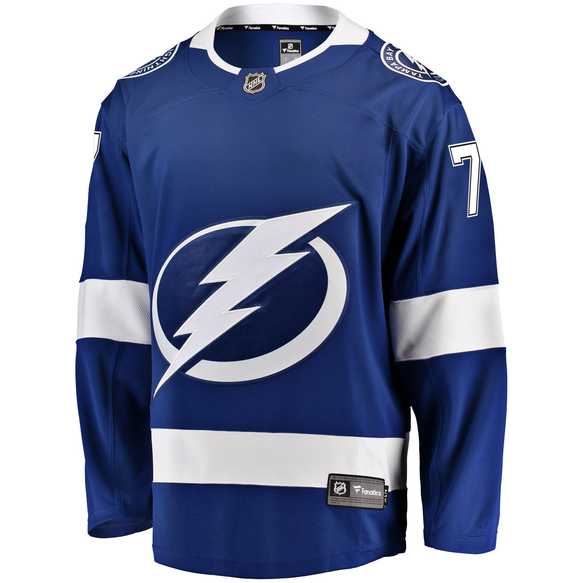 Alternative view of Men's Tampa Bay Lightning Victor Hedman Blue Home Breakaway Player Jersey - JS580 