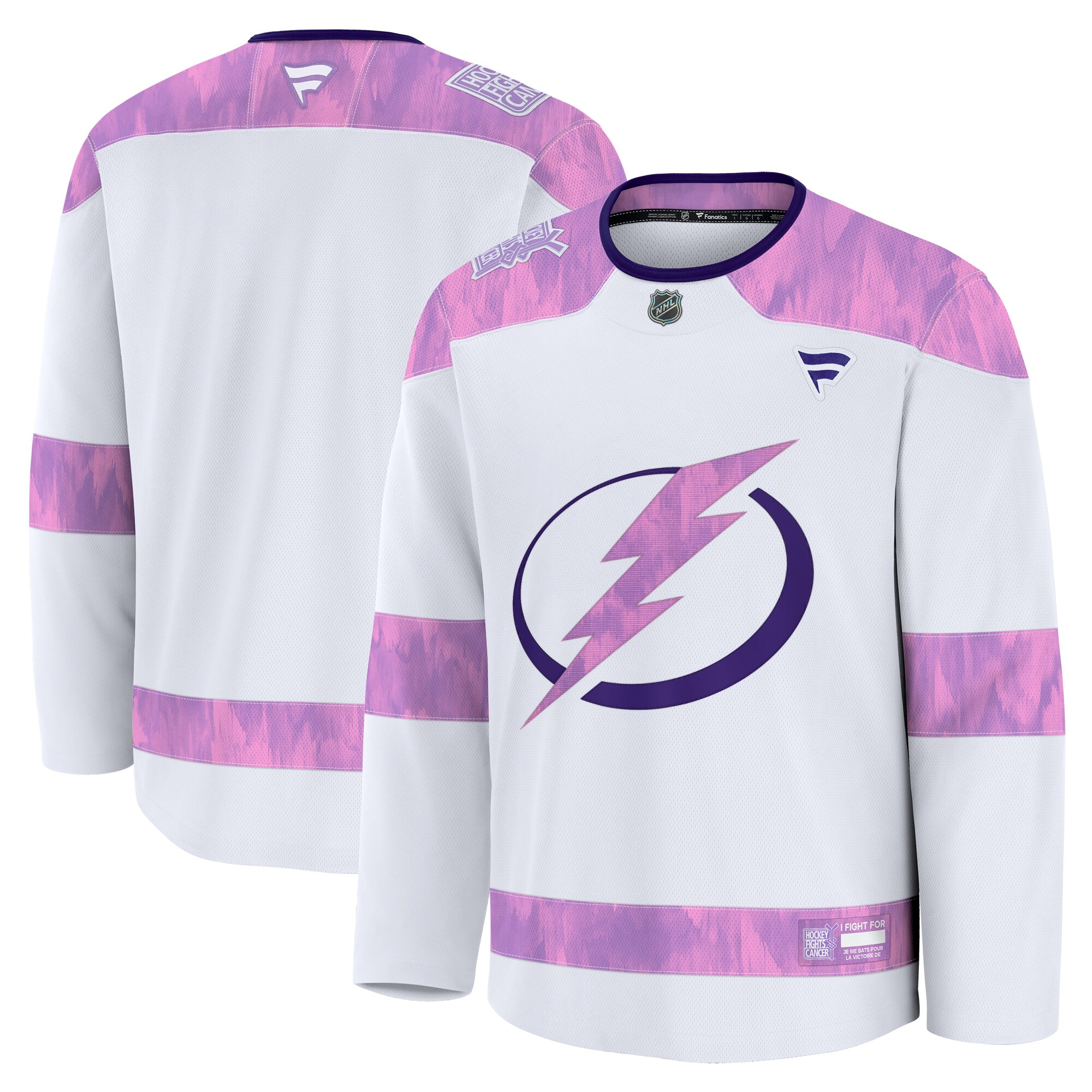 Men's Tampa Bay Lightning White 2024 Hockey Fights Cancer Practice Jersey - JS785 
