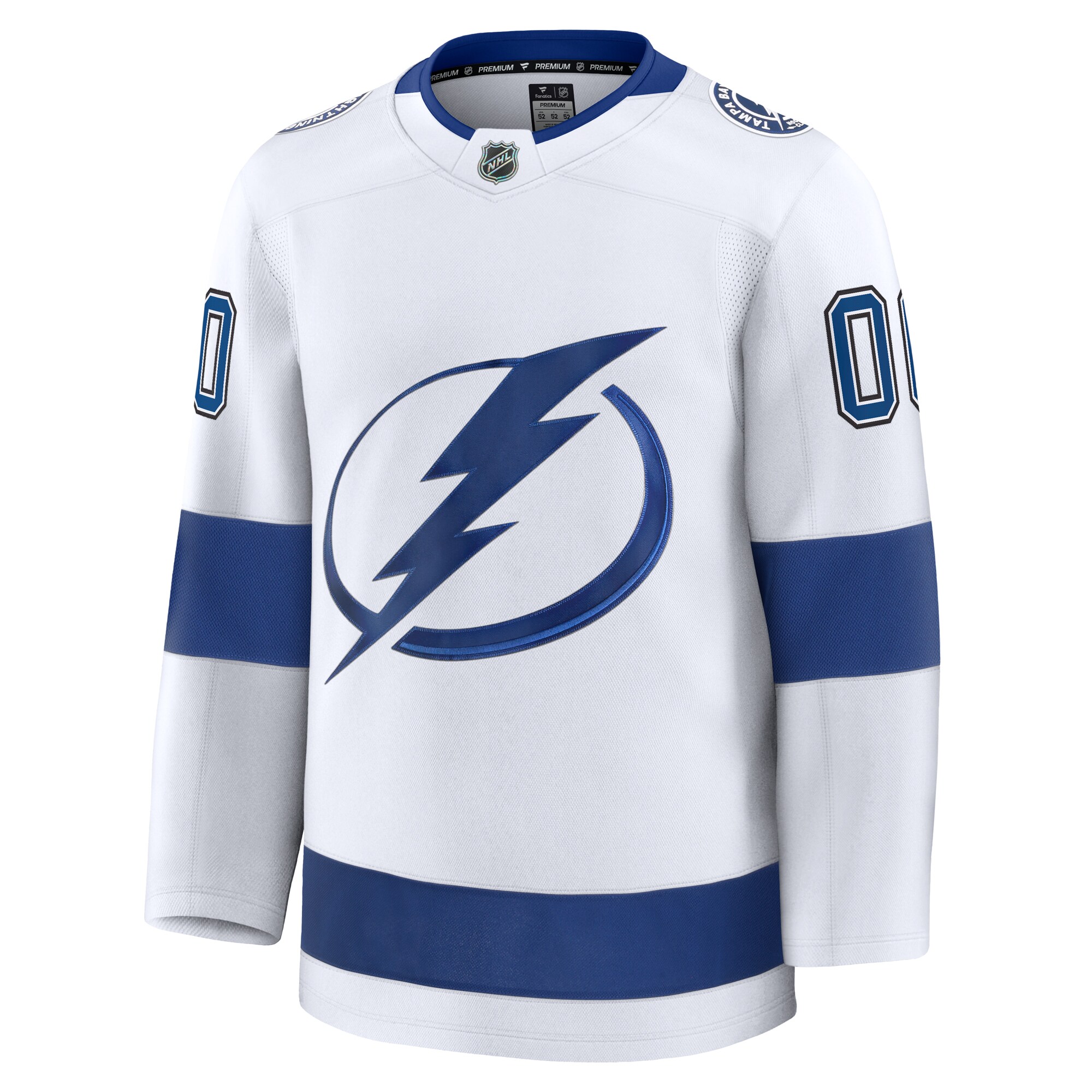 Alternative view of Men's Tampa Bay Lightning White Away Premium Custom Jersey - JS230 