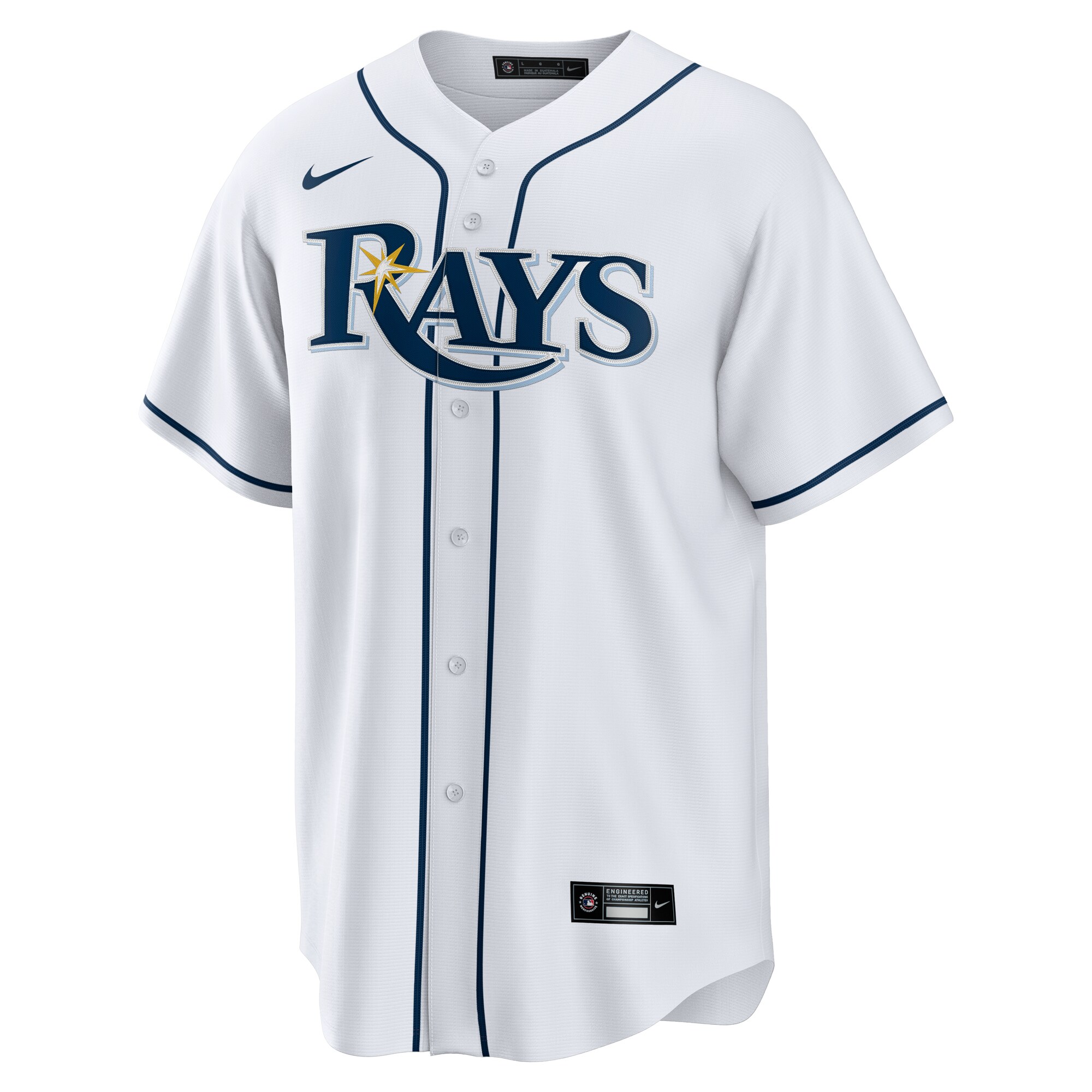Alternative view of Men's Tampa Bay Rays Junior Caminero White Home Player Jersey - JS925 