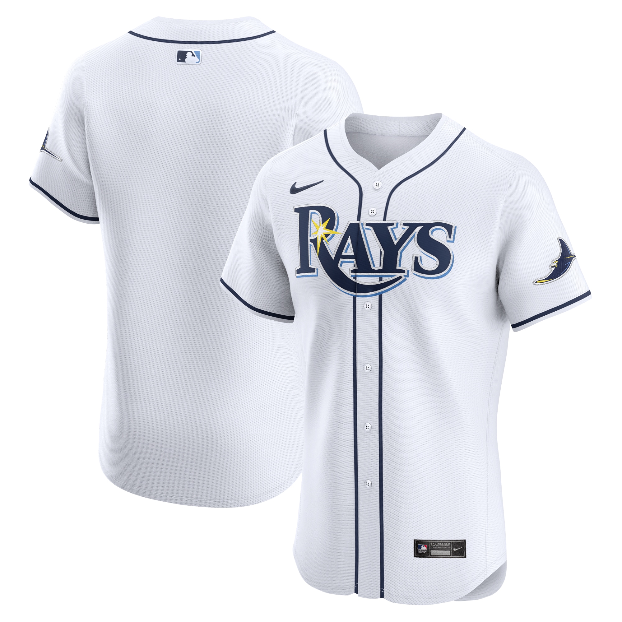 Men's Tampa Bay Rays White Home Elite Jersey - JS874 
