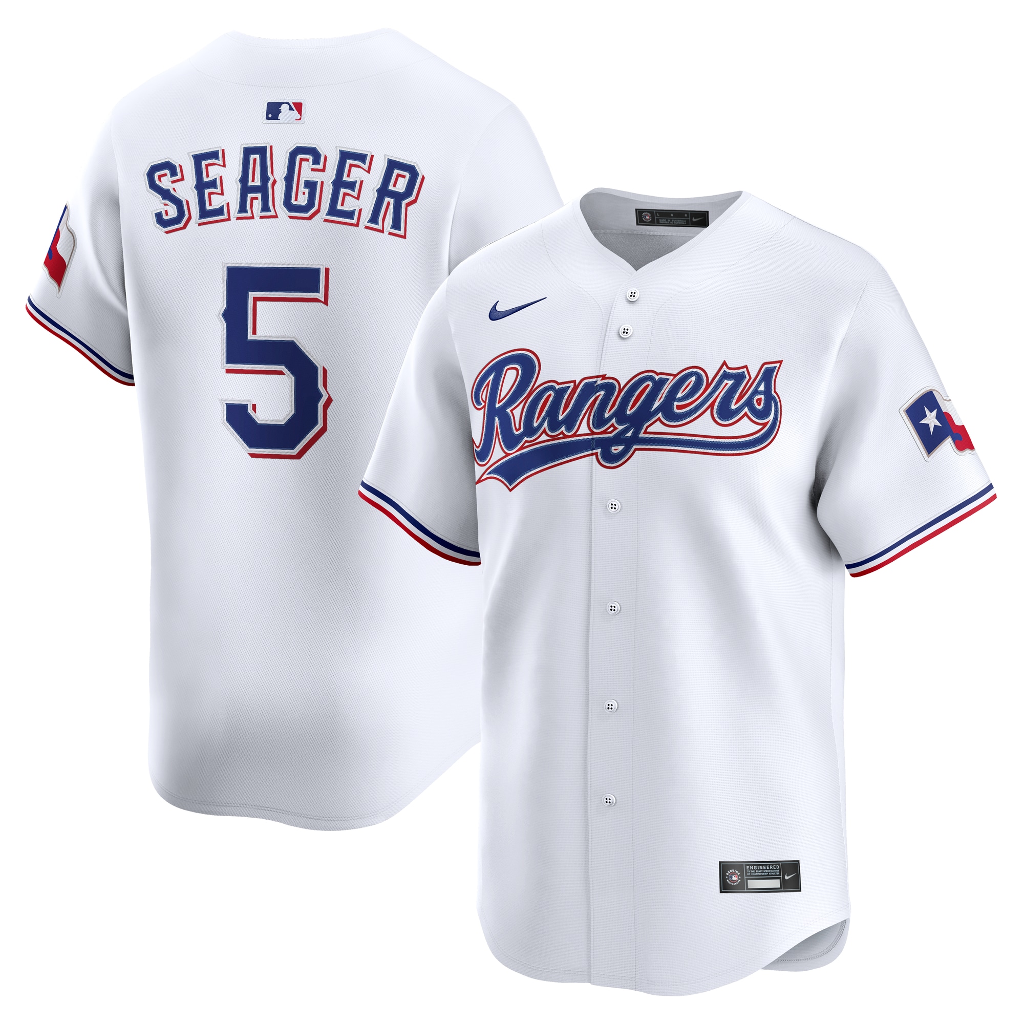 Men's Texas Rangers Corey Seager White Alternate Limited Player Jersey - JS485 