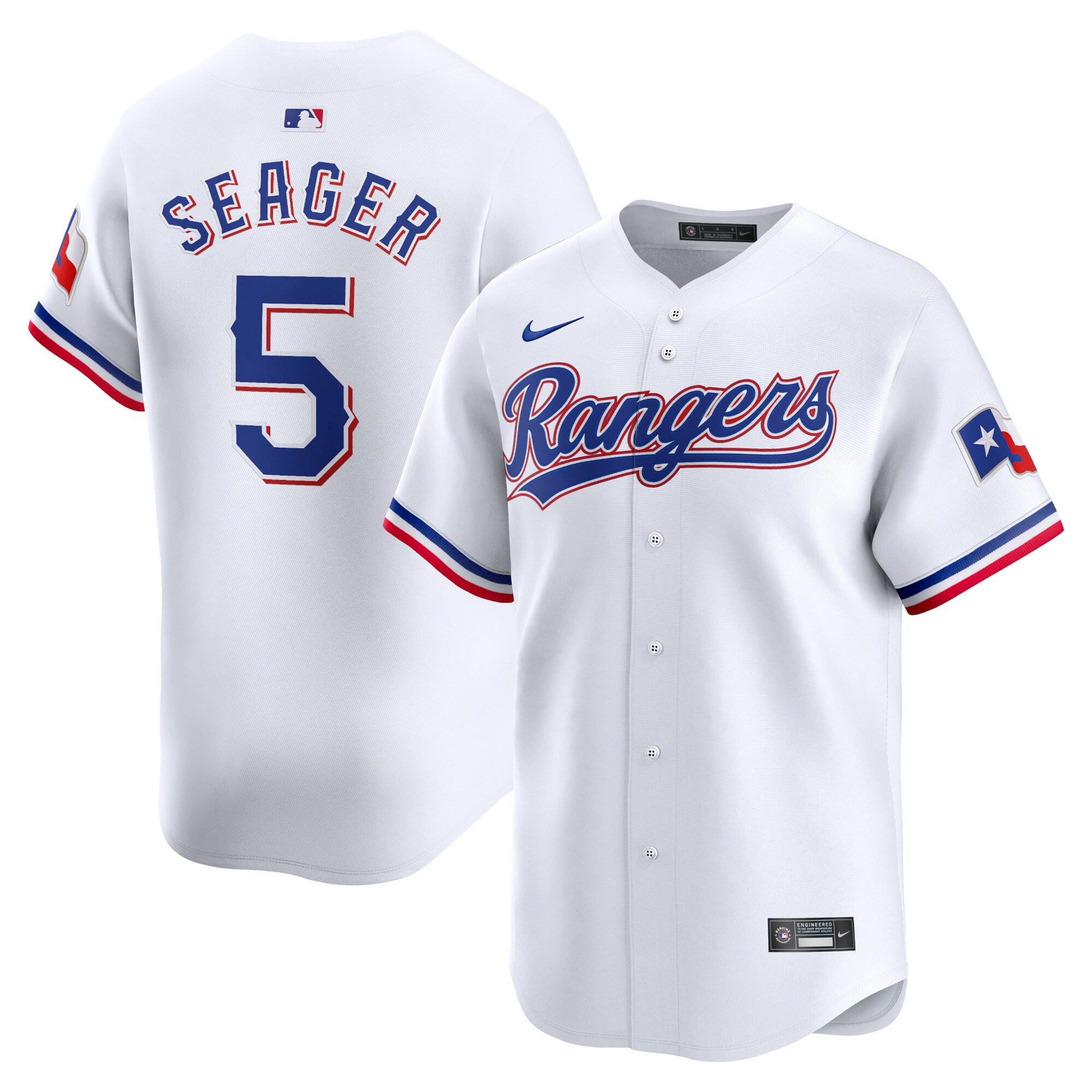 Men's Texas Rangers Corey Seager White Home Limited Player Jersey - JS888 