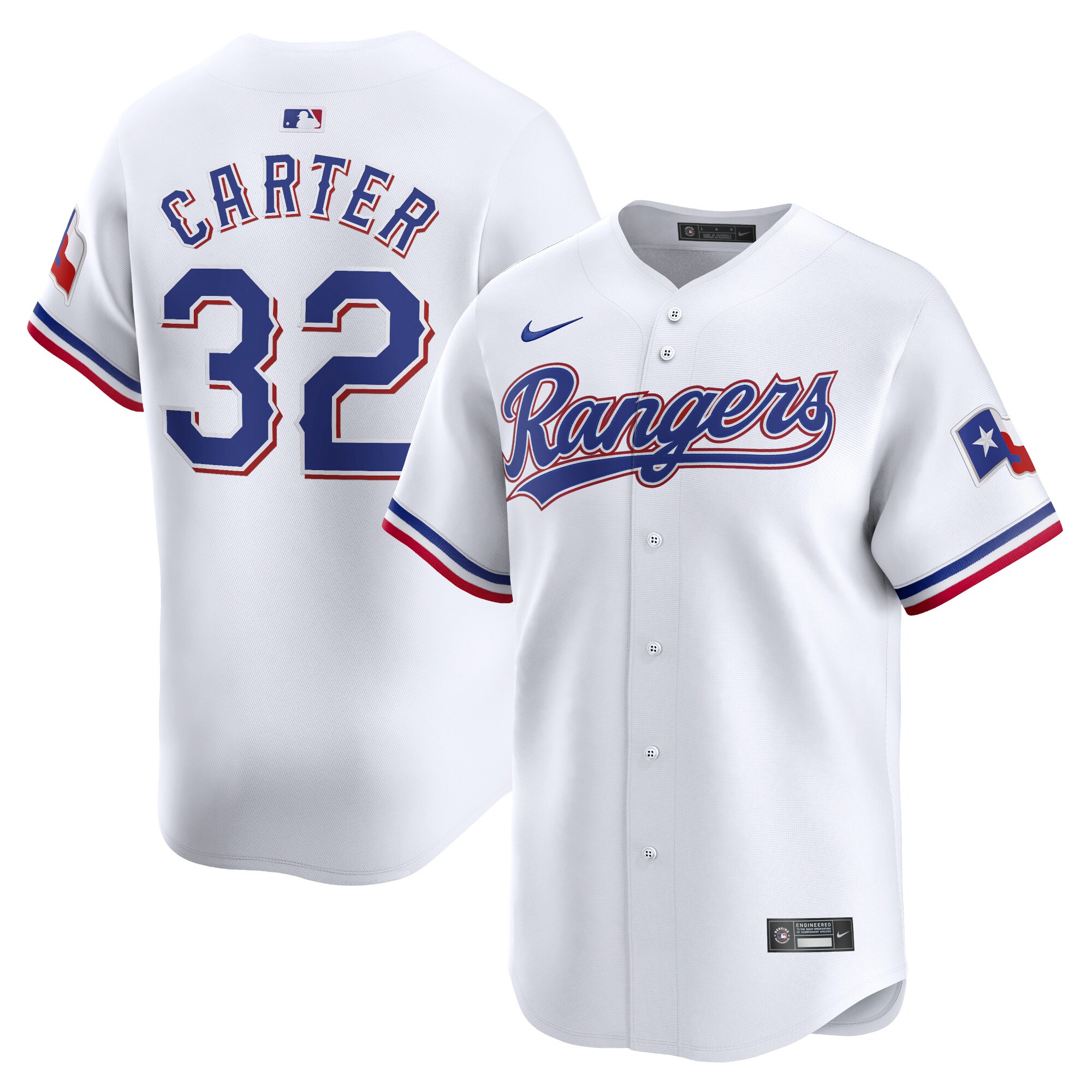 Men's Texas Rangers Evan Carter White Home Limited Player Jersey - JS403 