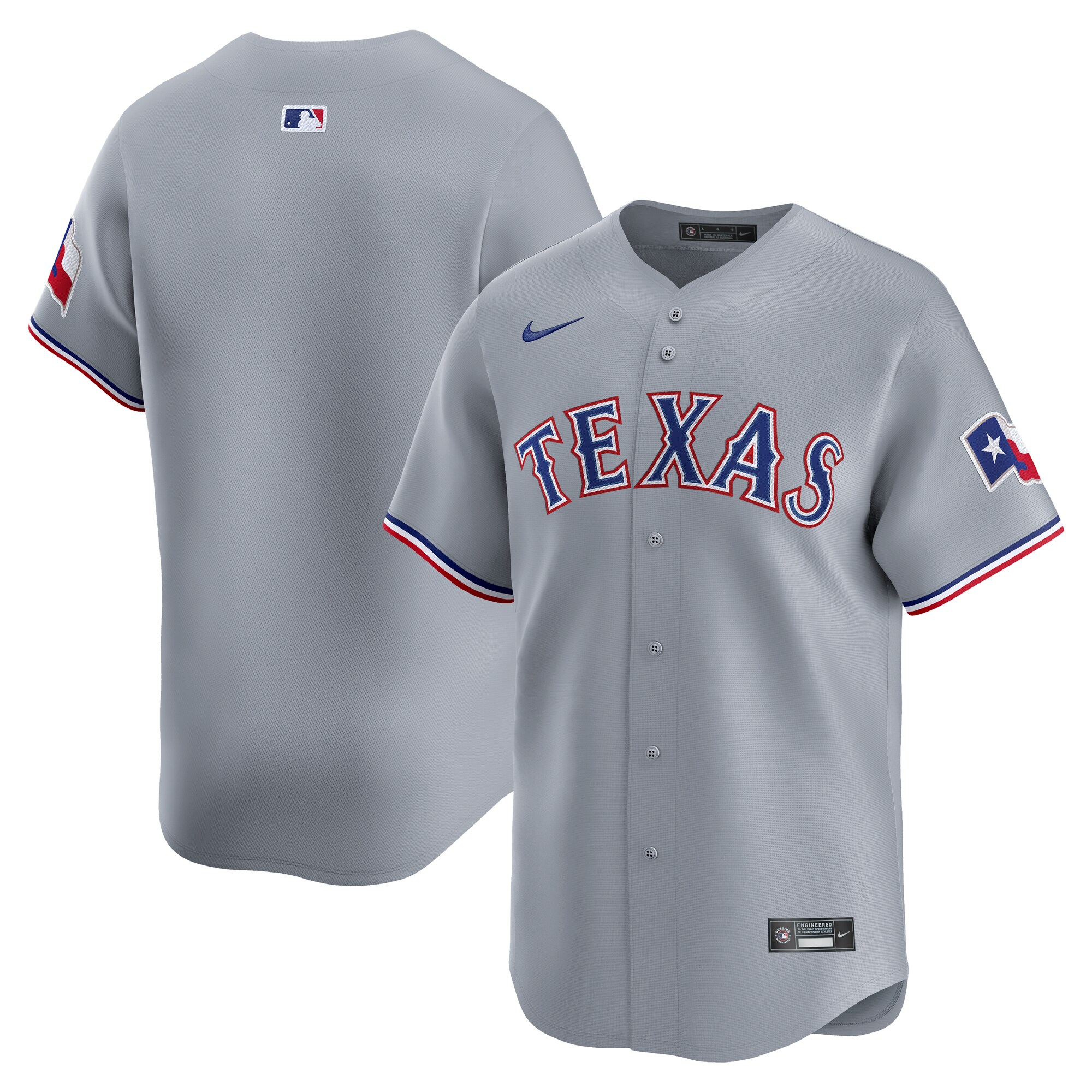Men's Texas Rangers Gray Road Limited Jersey - JS224 