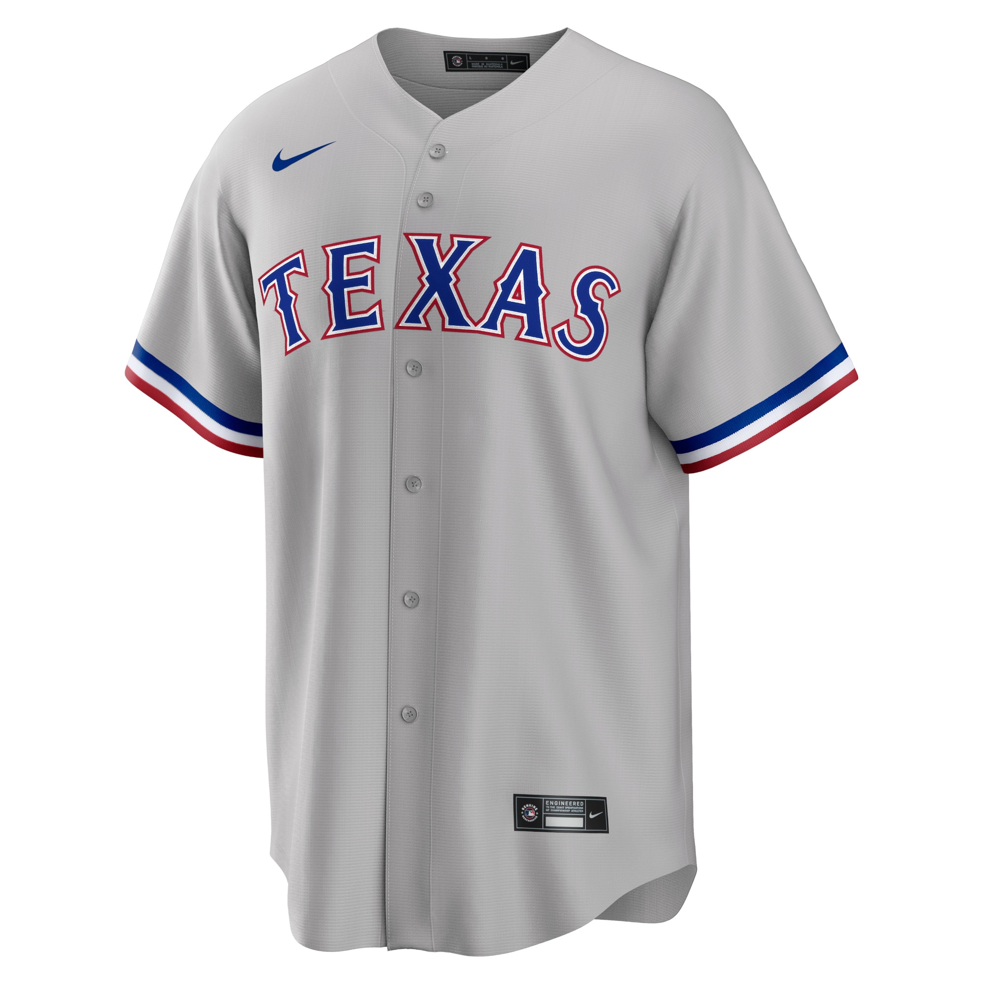 Alternative view of Men's Texas Rangers Gray Road Team Jersey - JS794 