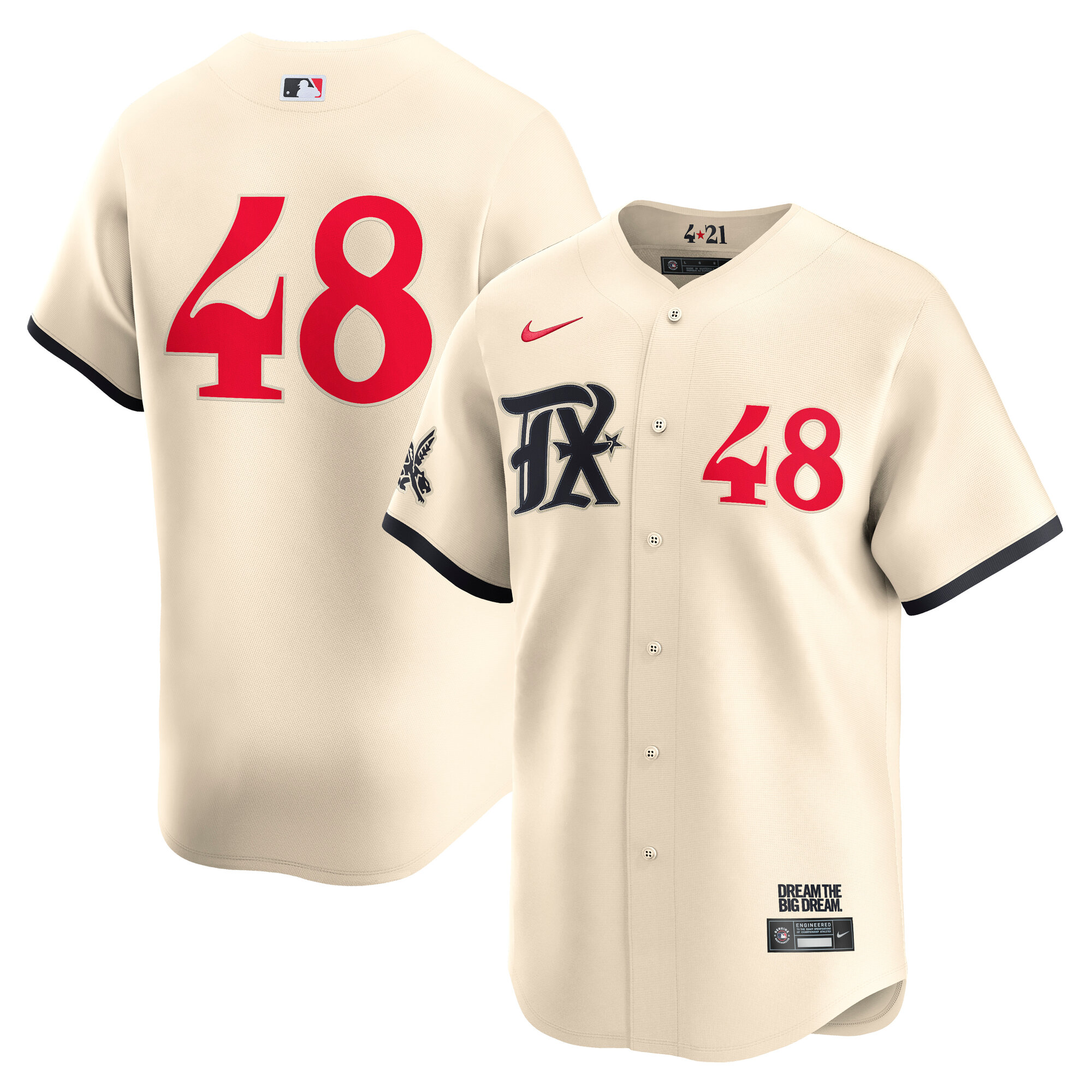 Men's Texas Rangers Jacob deGrom Cream City Connect Limited Player Jersey - JS829 