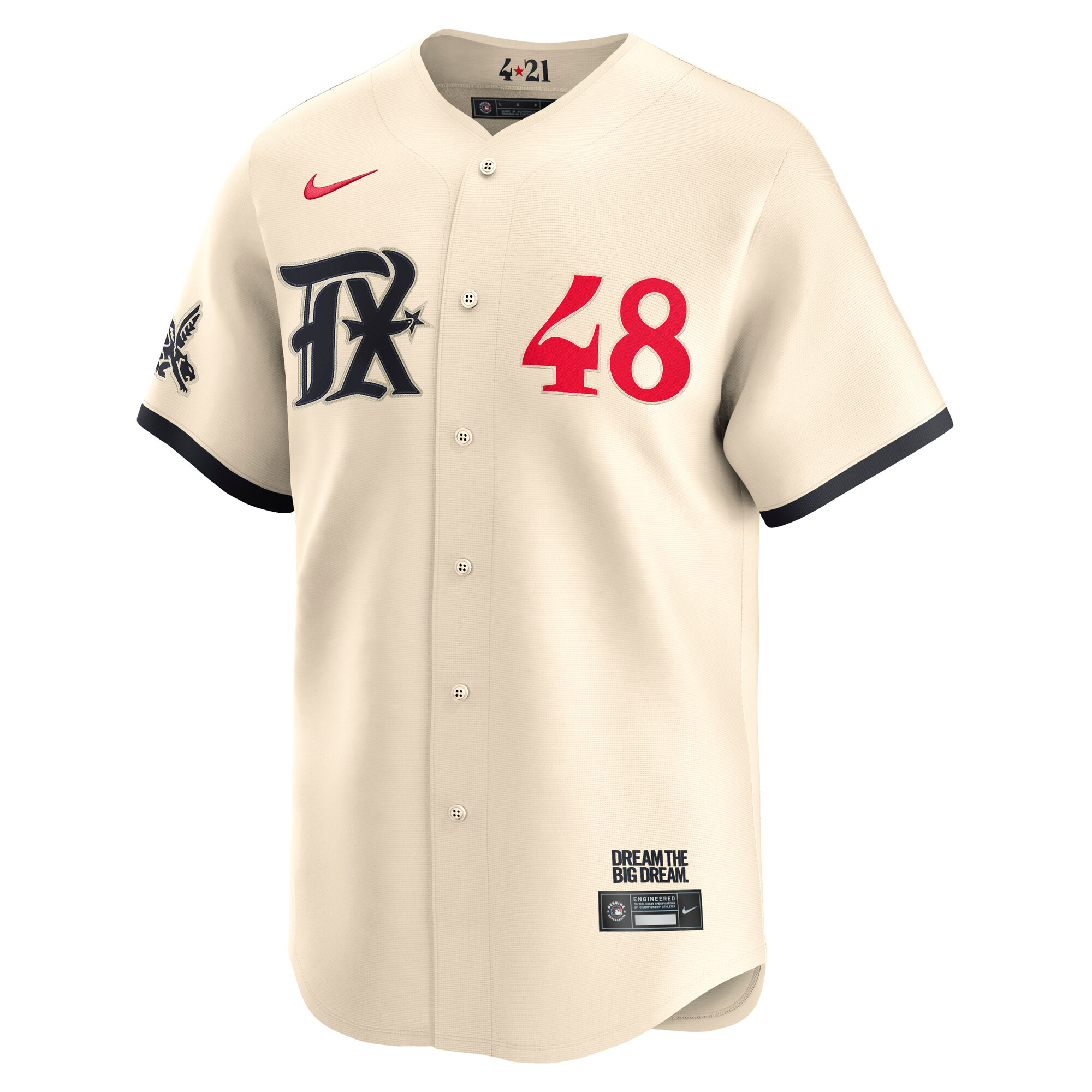 Alternative view of Men's Texas Rangers Jacob deGrom Cream City Connect Limited Player Jersey - JS829 