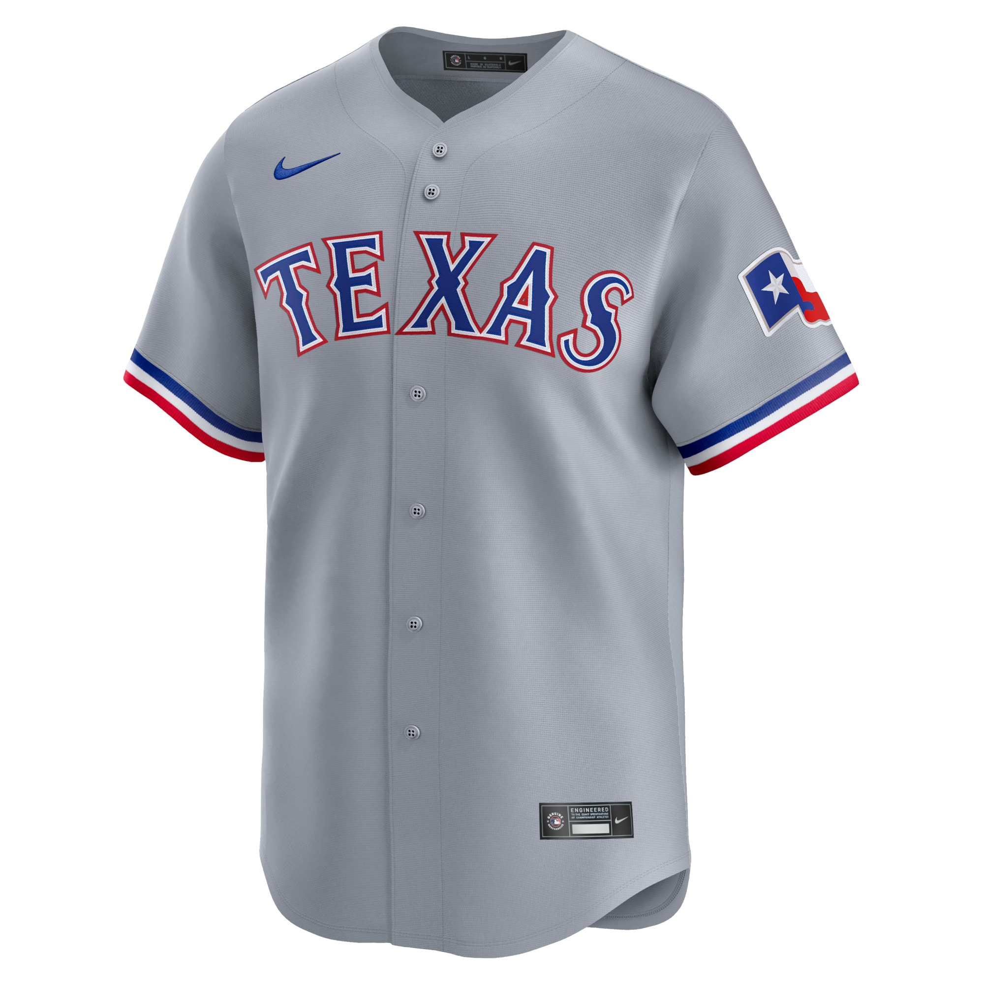 Alternative view of Men's Texas Rangers Jacob deGrom Gray Away Limited Player Jersey - JS338 
