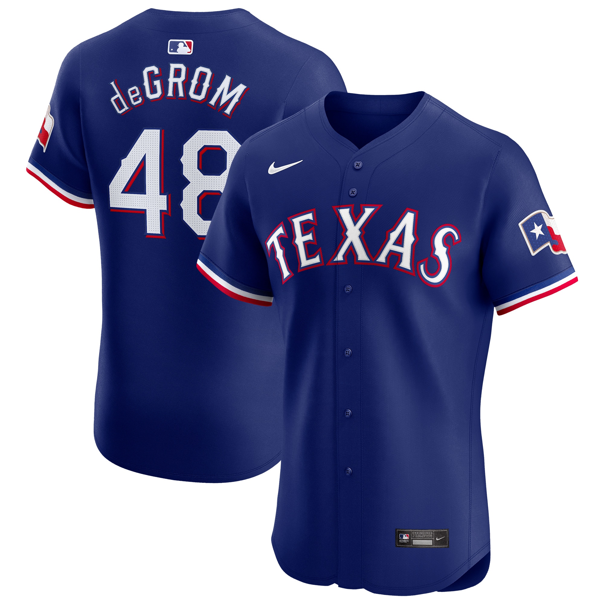 Men's Texas Rangers Jacob deGrom Royal Alternate Elite Player Jersey - JS499 