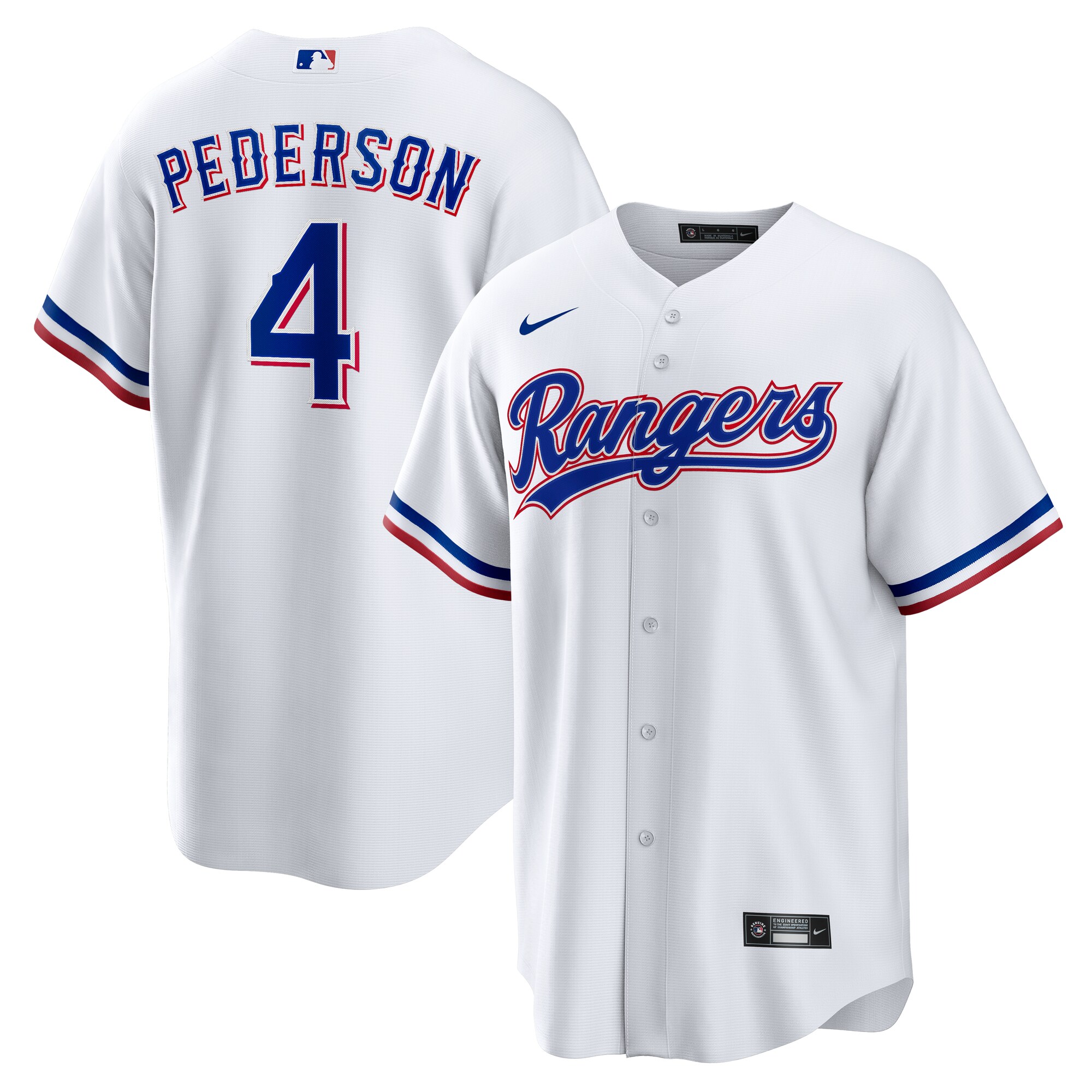 Men's Texas Rangers Joc Pederson White Home Jersey - JS304 