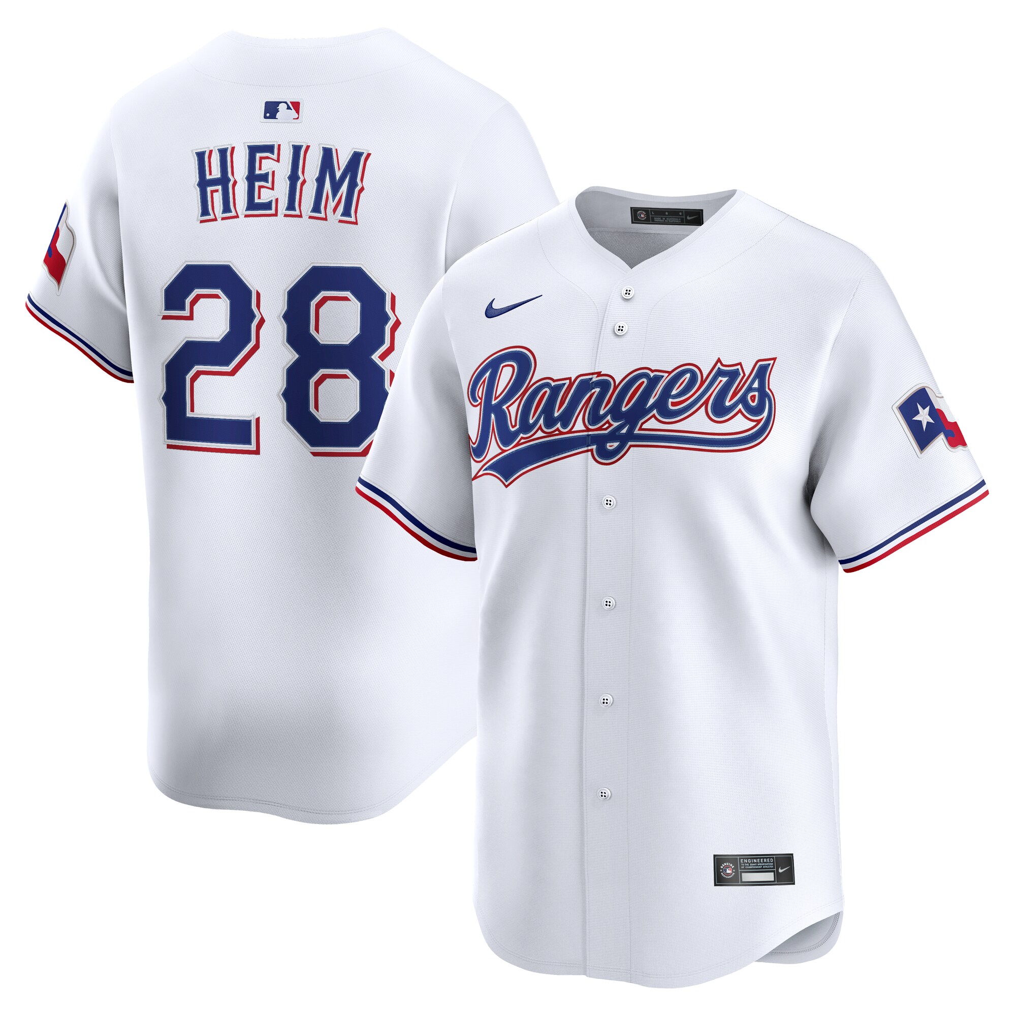 Men's Texas Rangers Jonah Heim White Alternate Limited Player Jersey - JS938 