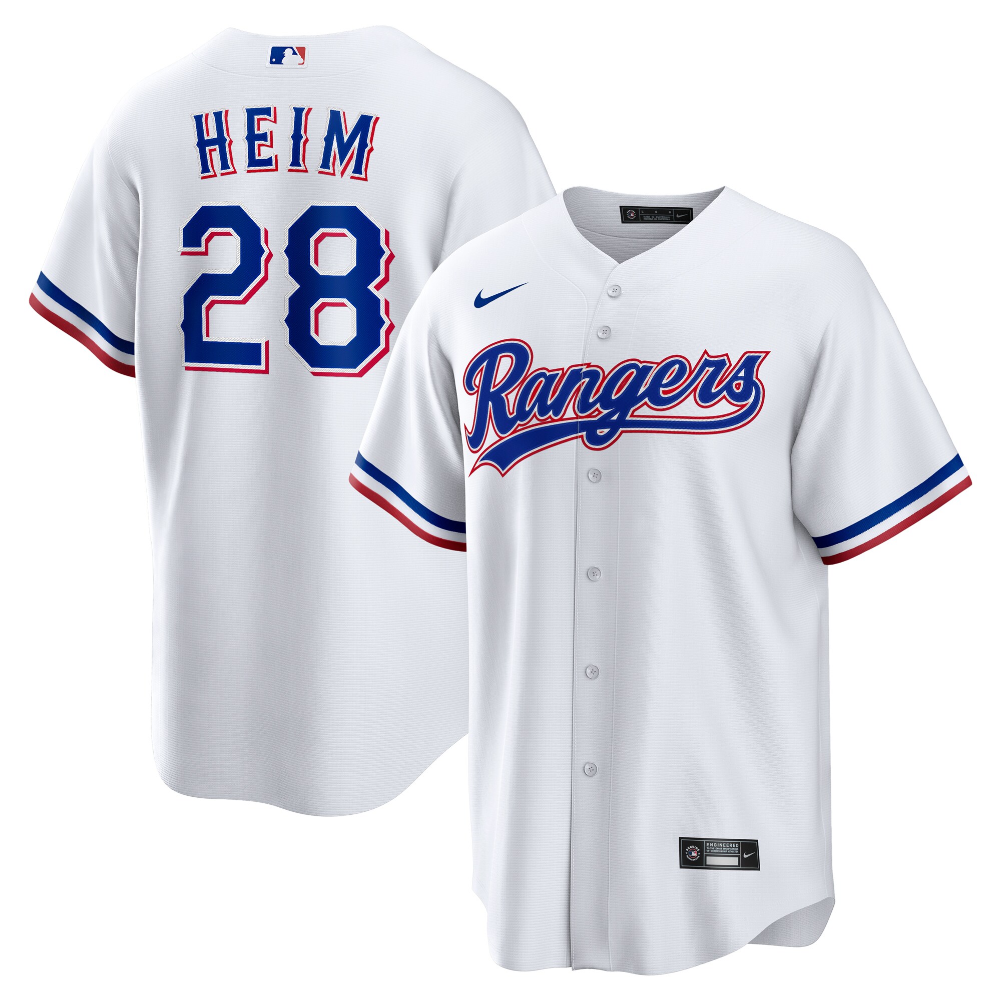 Men's Texas Rangers Jonah Heim White Home Jersey - JS473 