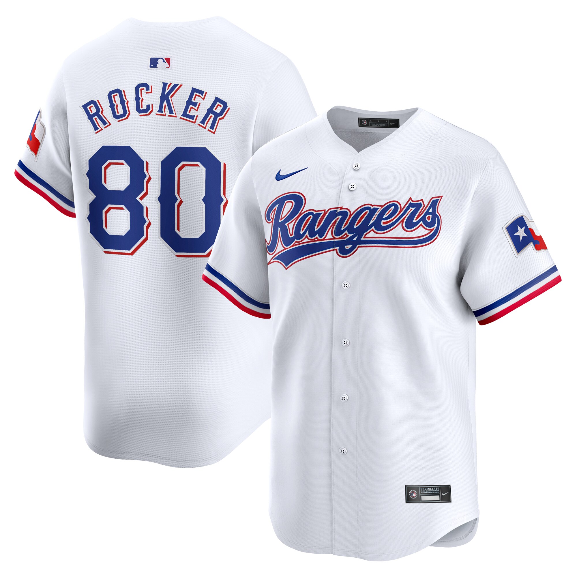 Men's Texas Rangers Kumar Rocker White Home Limited Player Jersey - JS492 