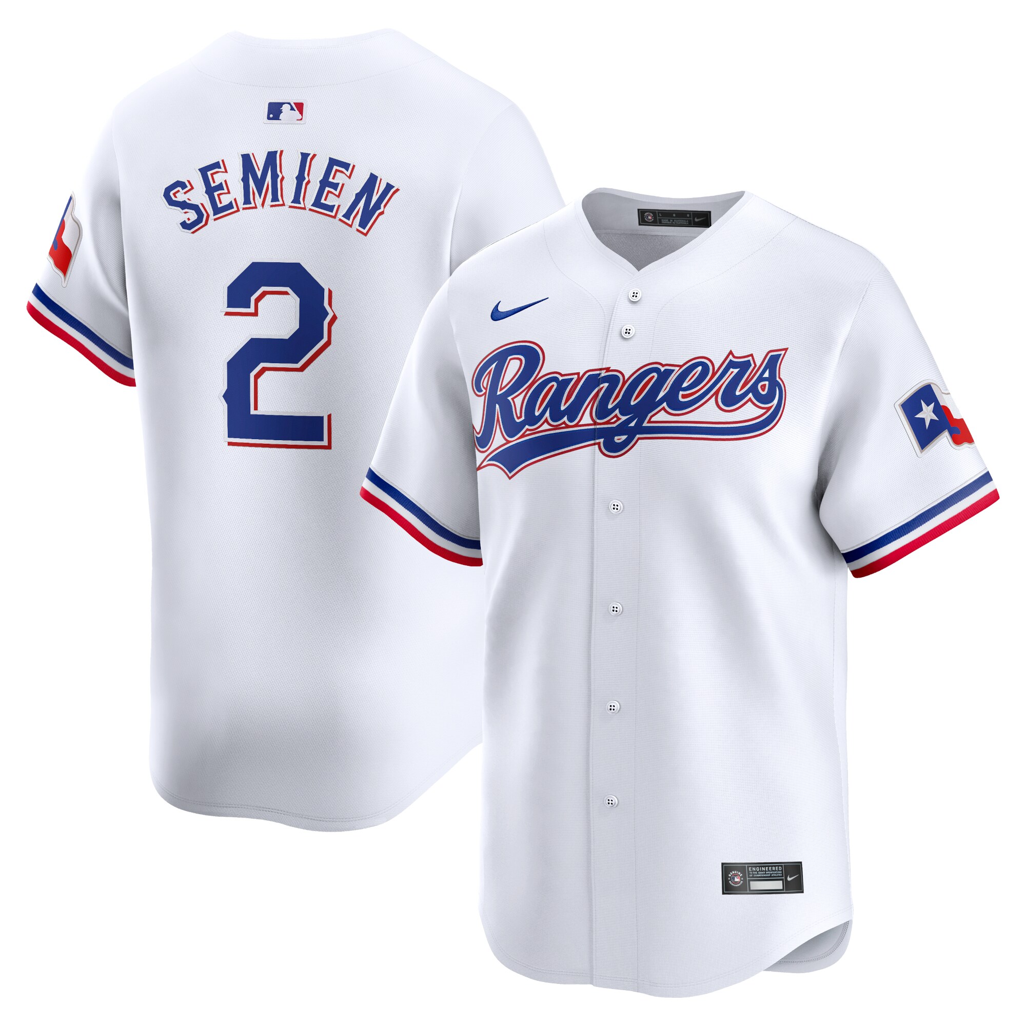 Men's Texas Rangers Marcus Semien White Home Limited Player Jersey - JS471 